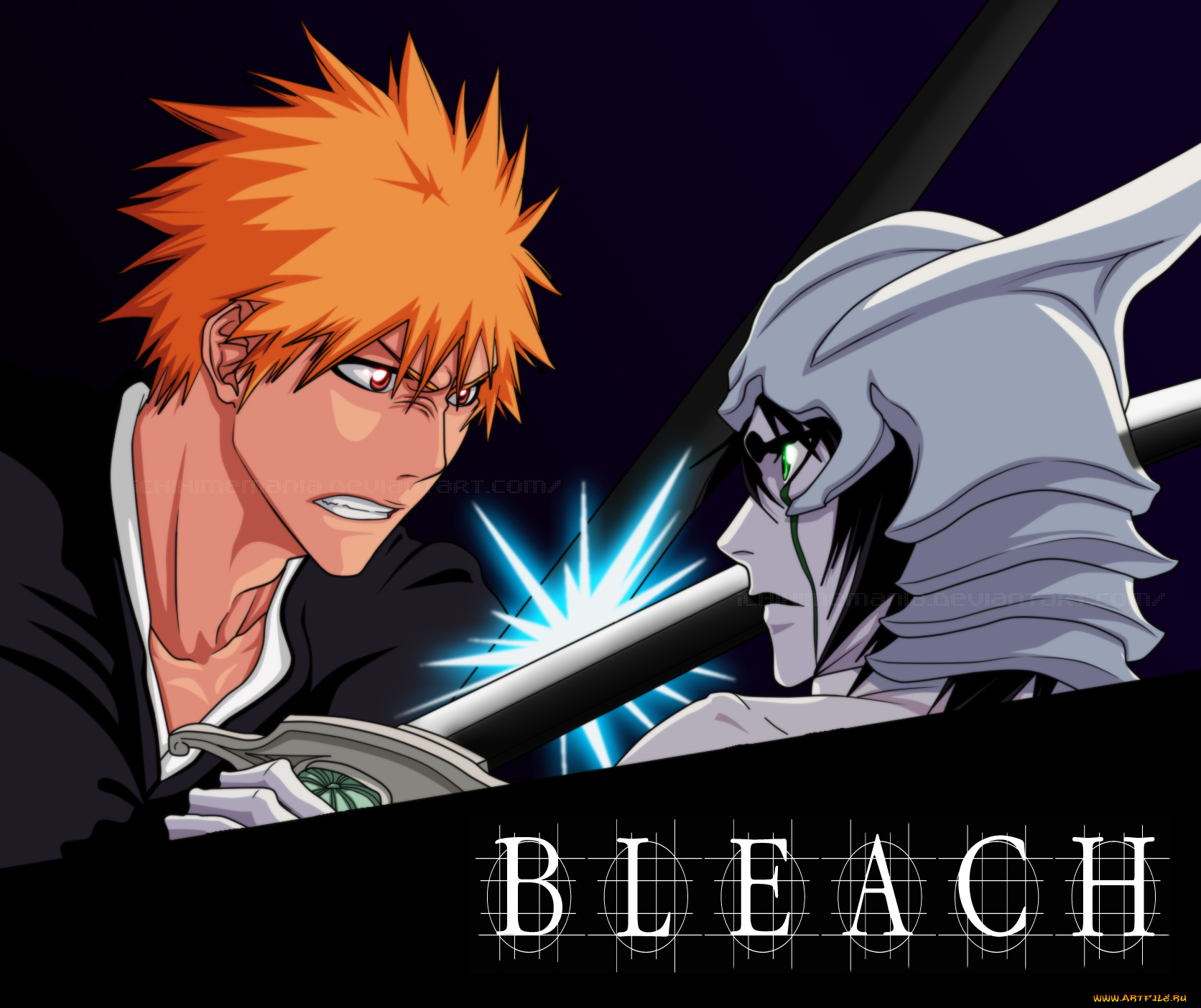 аниме, bleach, kurosaki, ichigo, ulquiorra, schiffer