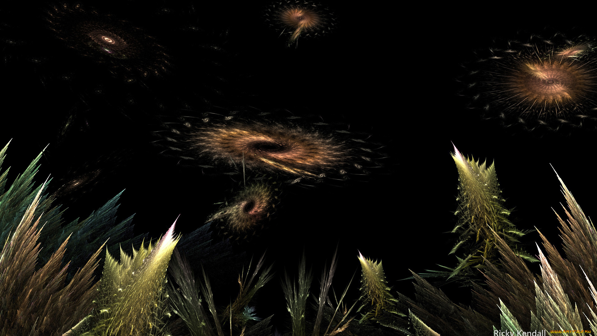 3д, графика, fractal, фракталы, узор, фон, цвета