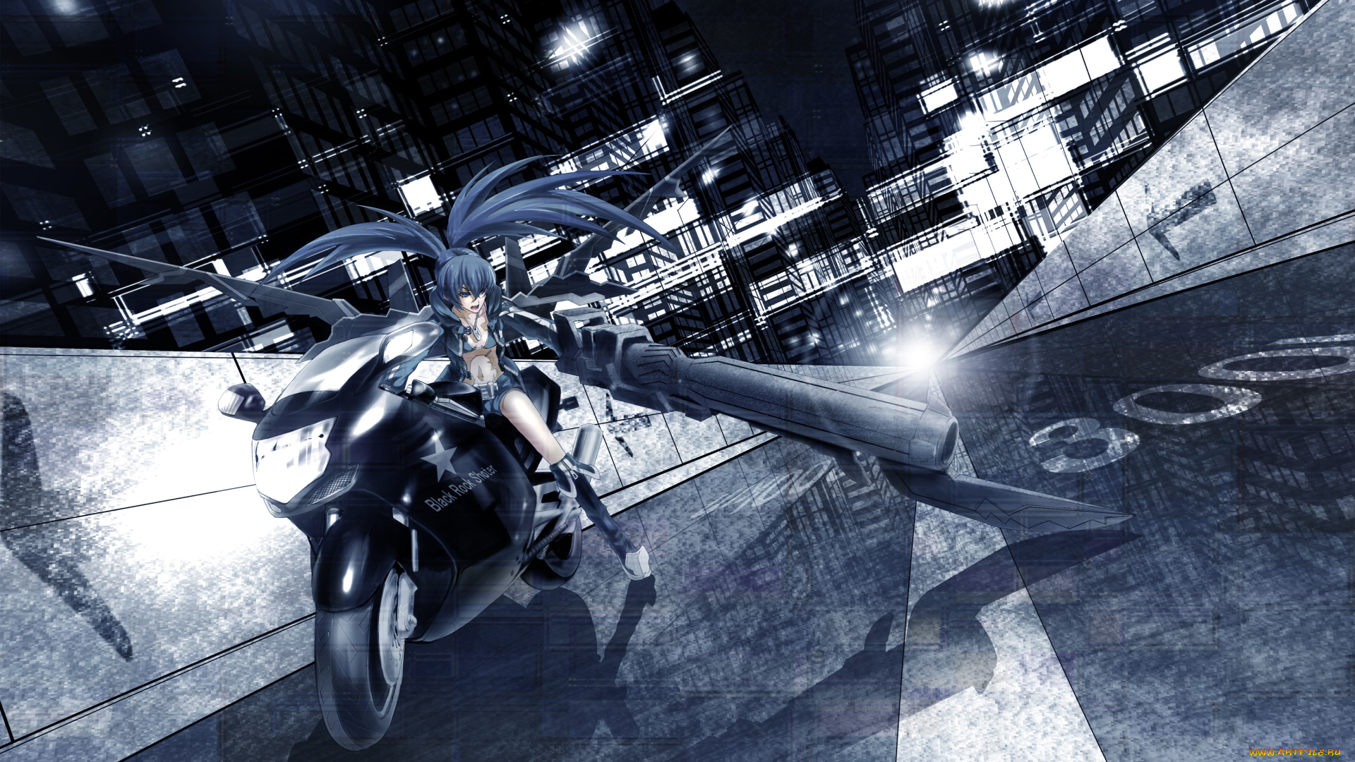 аниме, black, rock, shooter