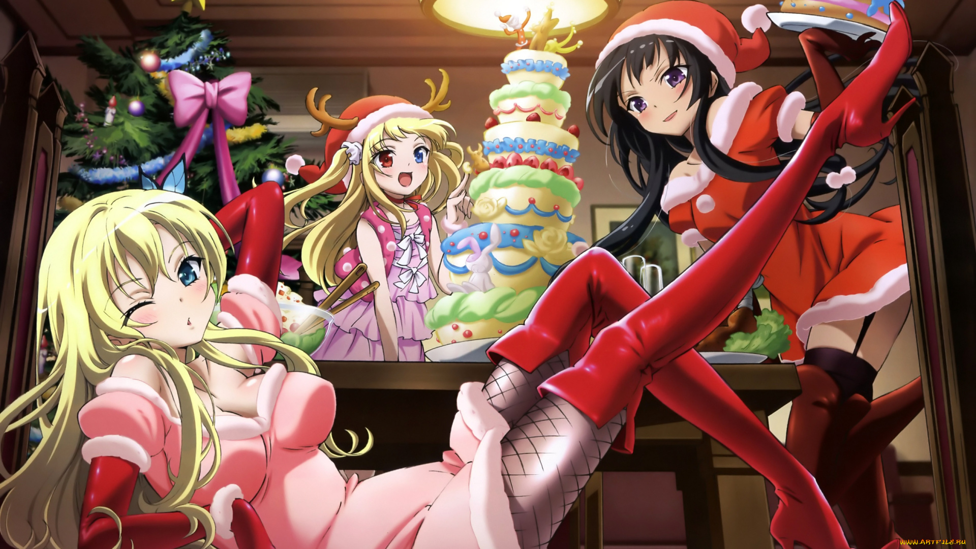 аниме, boku, wa, tomodachi, ga, sukunai, девушки, торт