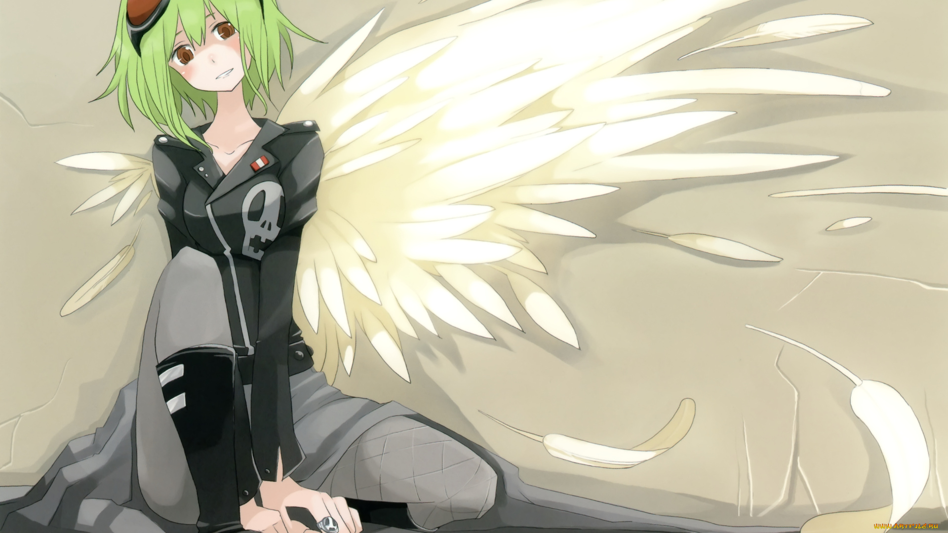 аниме, vocaloid, девушка, крылья, gumi, вокалоид