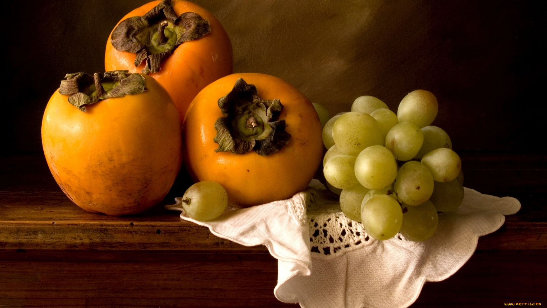 еда, фрукты, ягоды, виноград, хурма