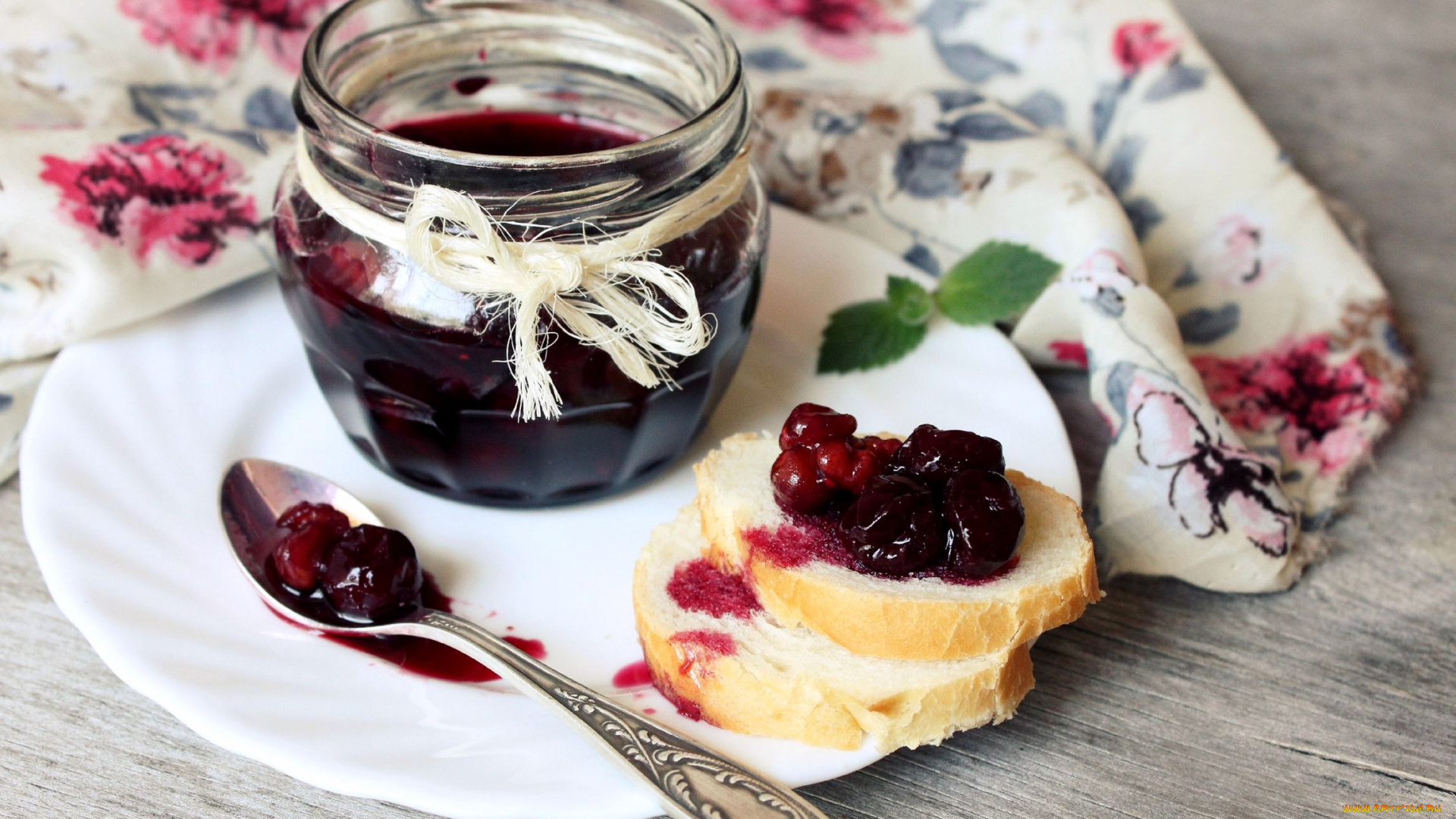 еда, мёд, варенье, повидло, джем, хлеб, ложка, тарелка