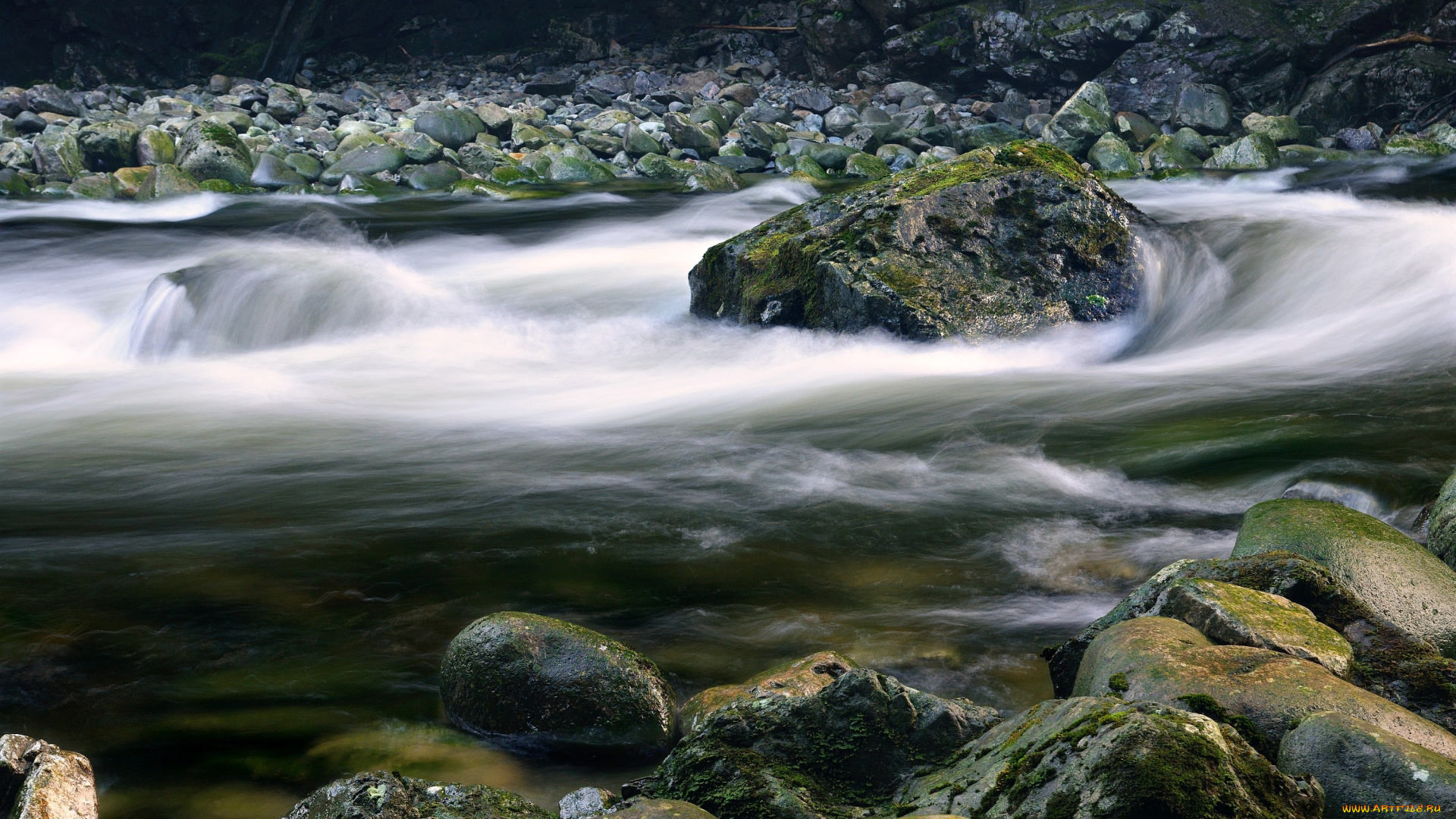 природа, вода, камни, поток