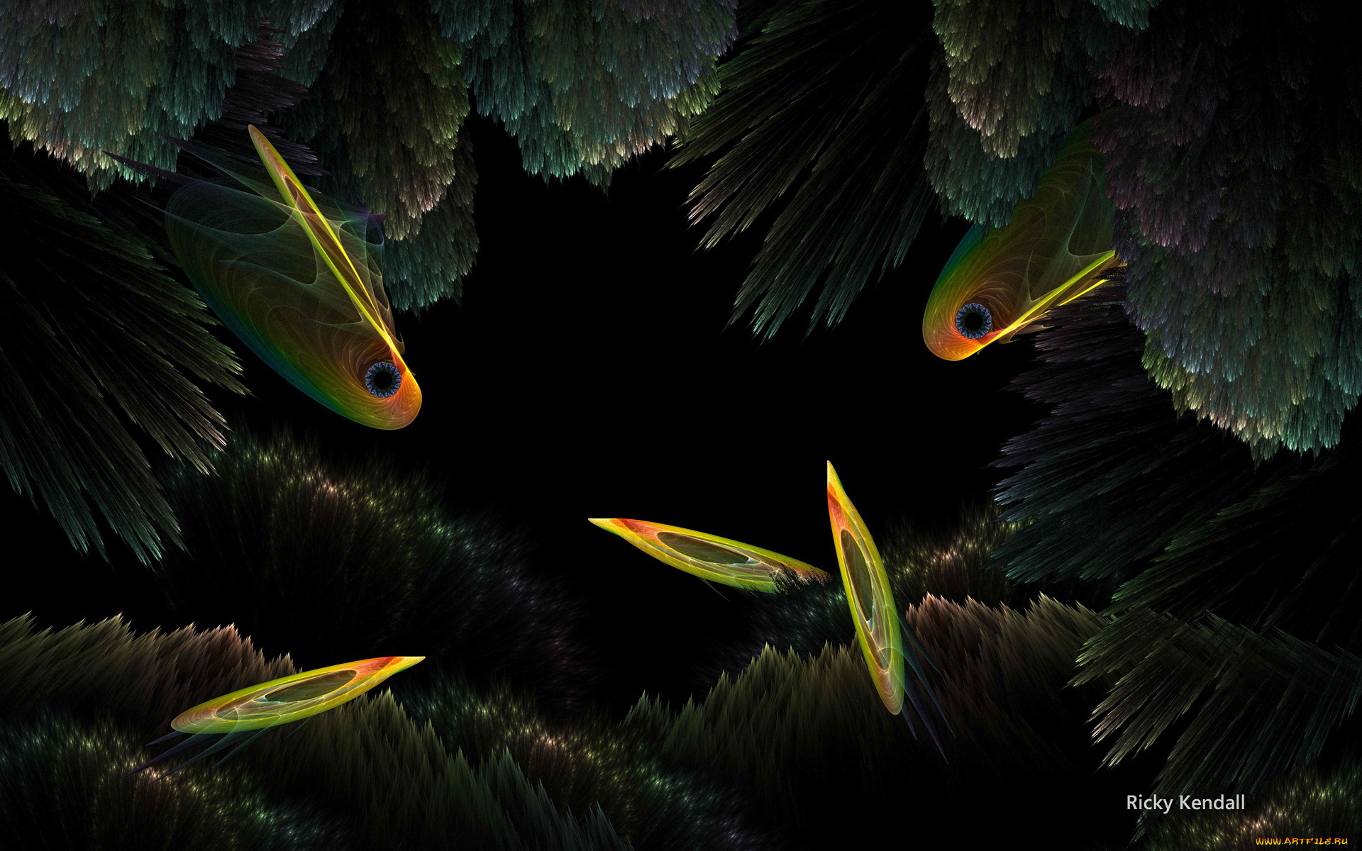 3д, графика, fractal, фракталы, узор, фон, цвета