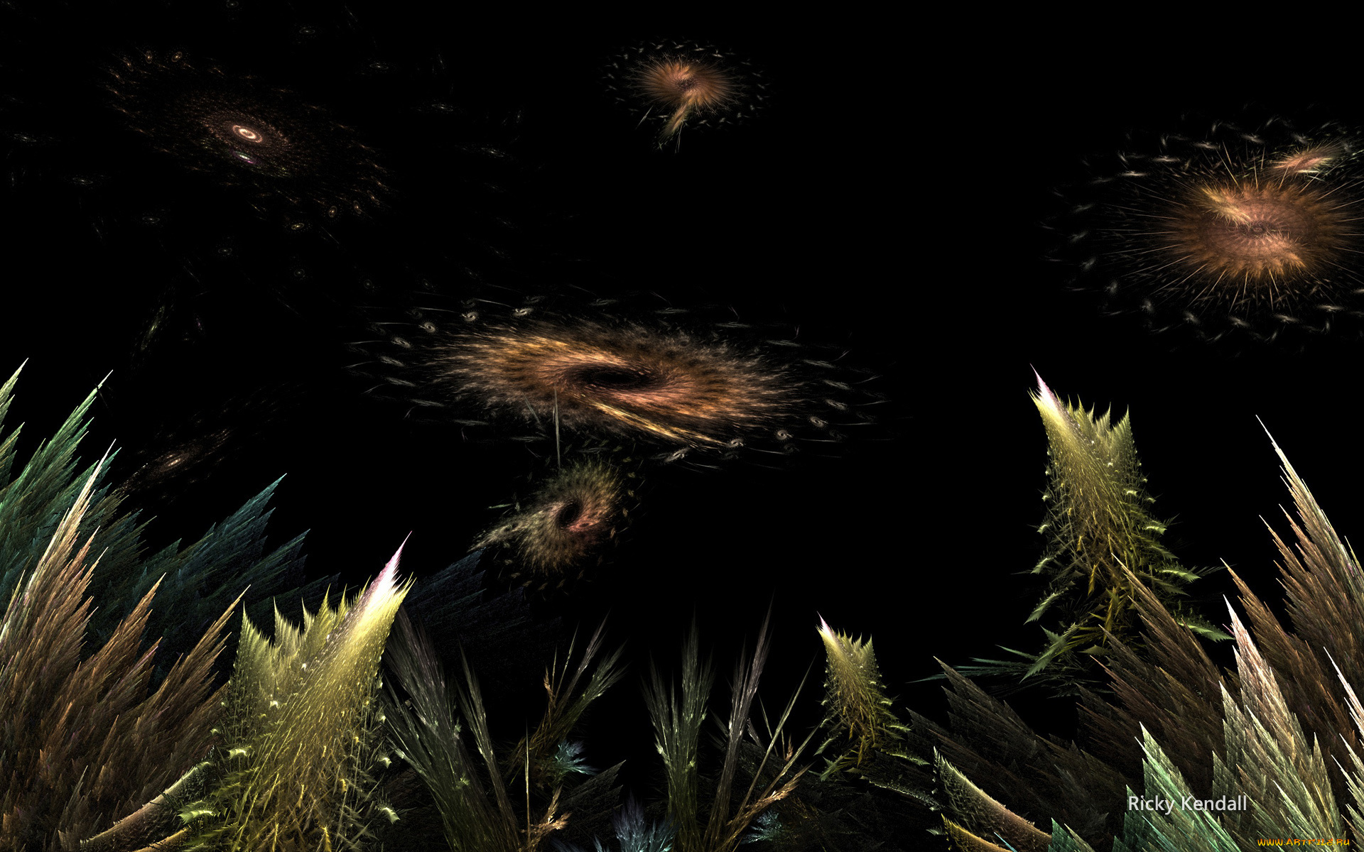 3д, графика, fractal, фракталы, узор, фон, цвета