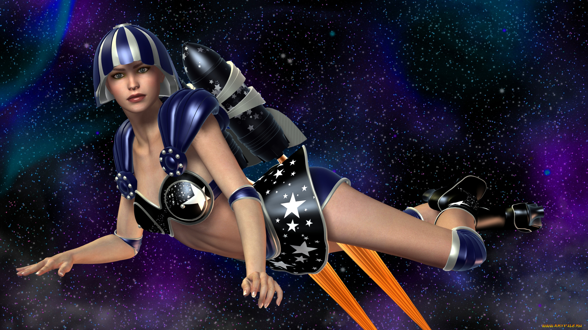 3д, графика, fantasy, фантазия, девушка, полет