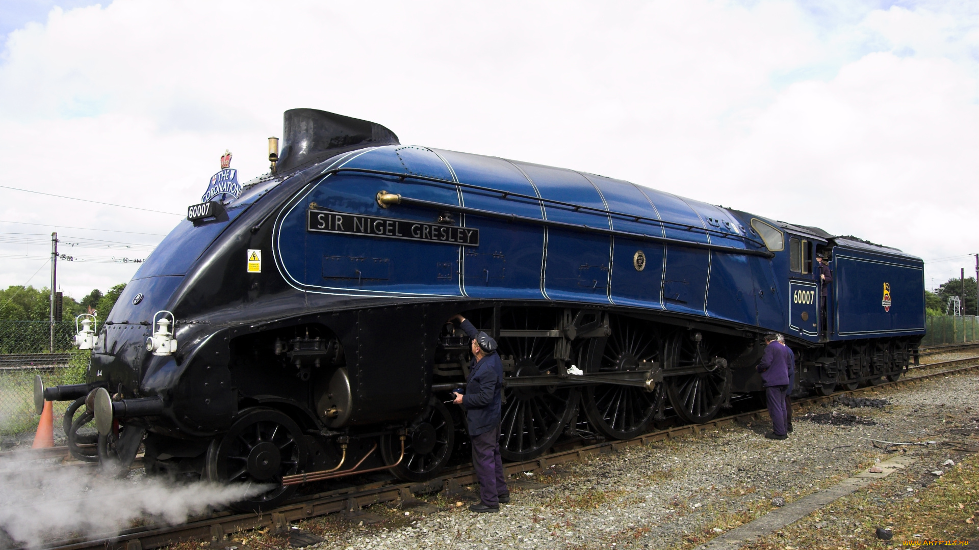 a4, pacific, sir, nigel, gresley, техника, паровозы, бригада, паровоз, тендер, рельсы