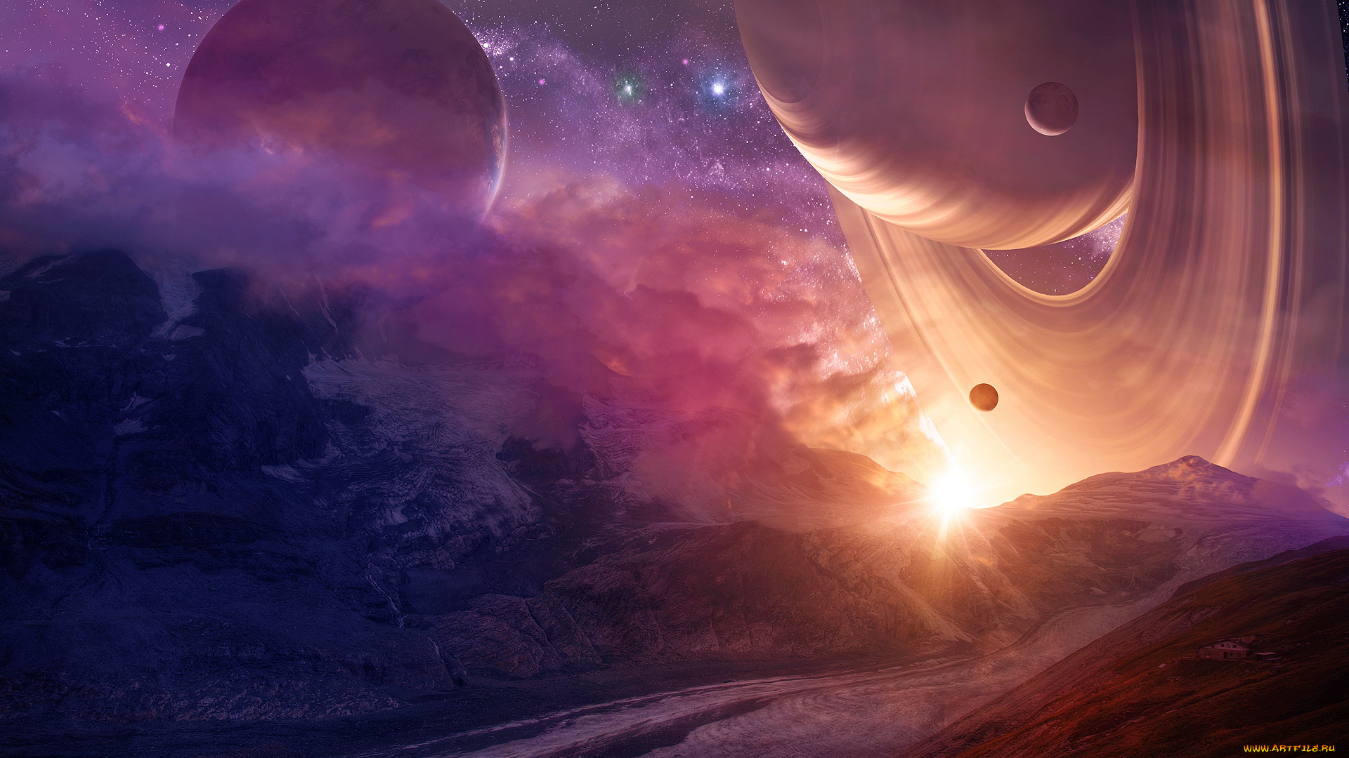 космос, арт, планеты
