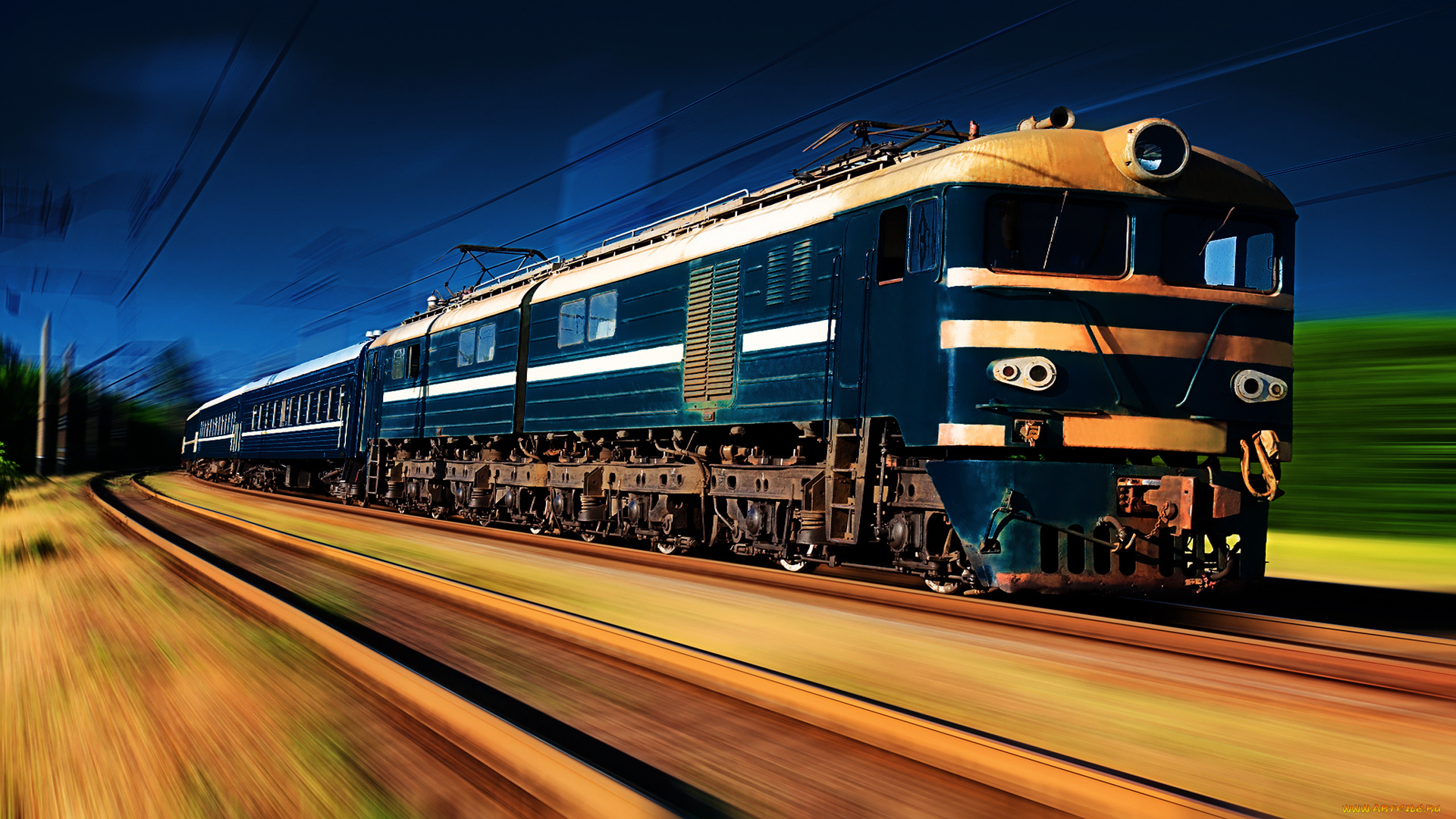 техника, электрички, электровоз, вагоны, рельсы