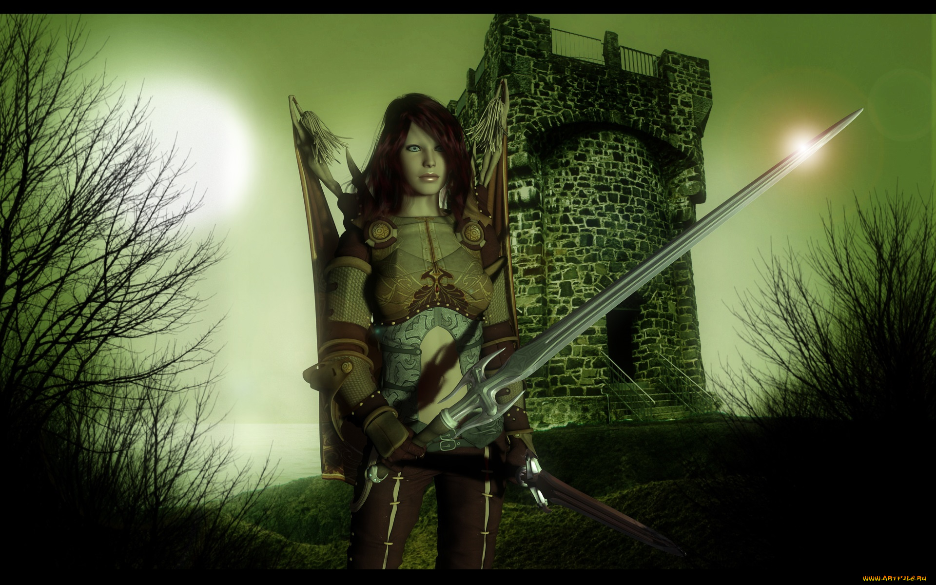 3д, графика, amazon, амазонки, меч, девушка