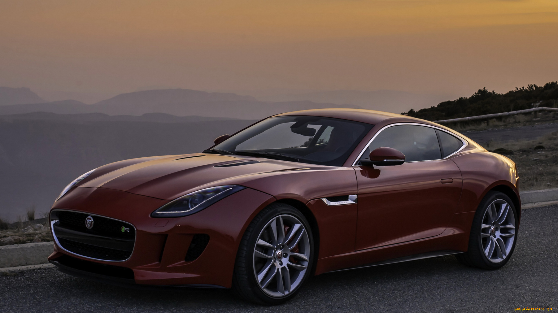 автомобили, jaguar, 2014, красный, coupе, f-type, r