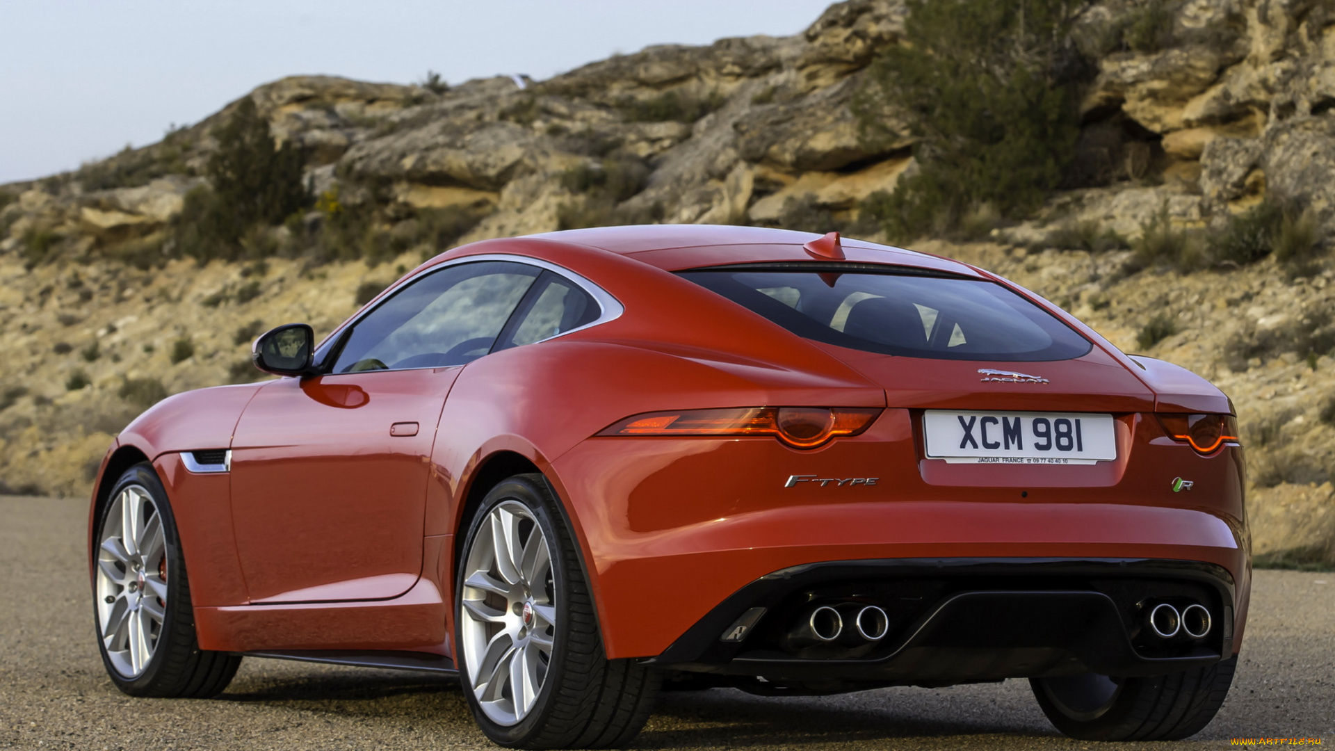 автомобили, jaguar, красный, f-type, r, coupе, 2014