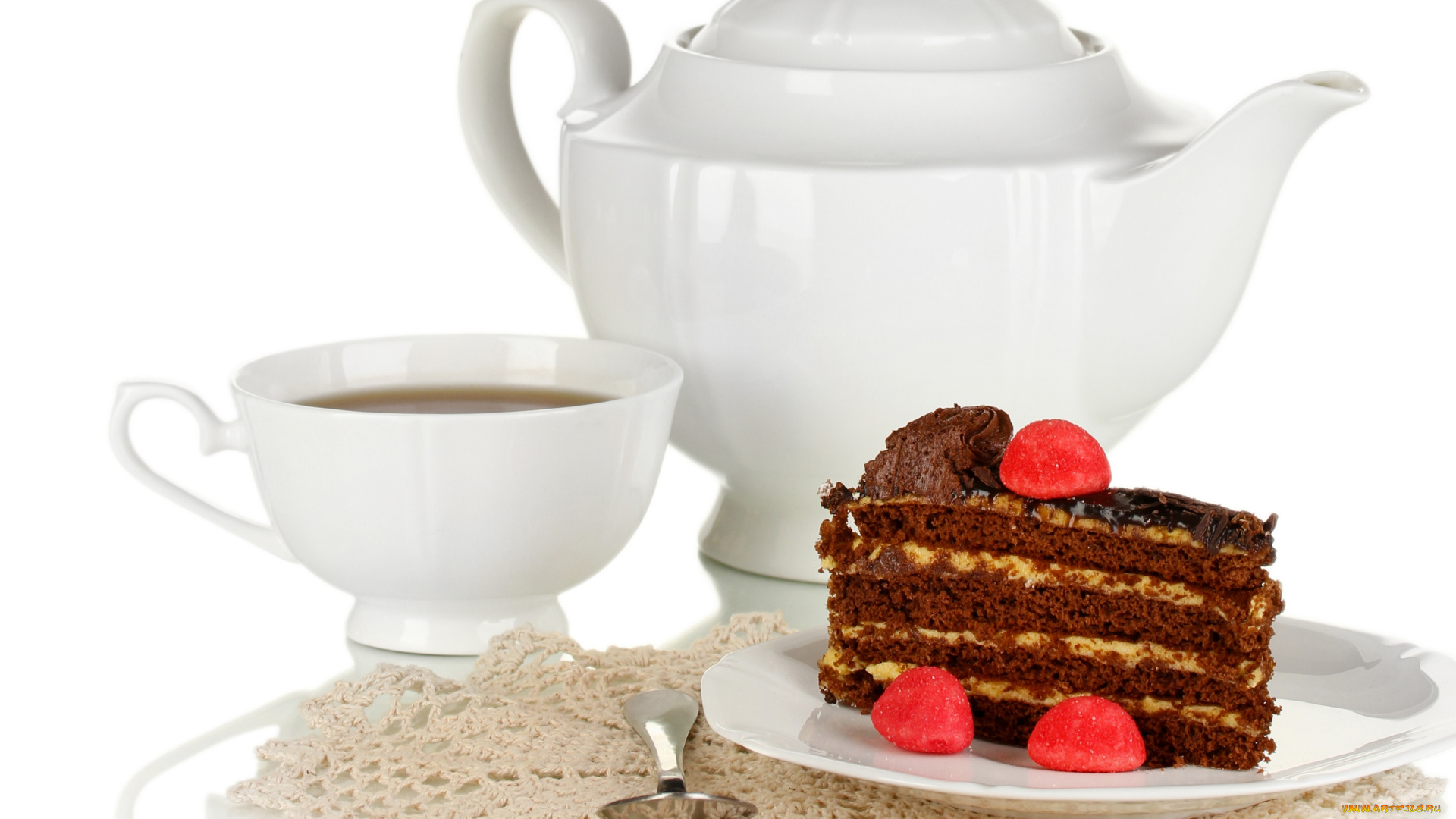 еда, торты, торт, чай