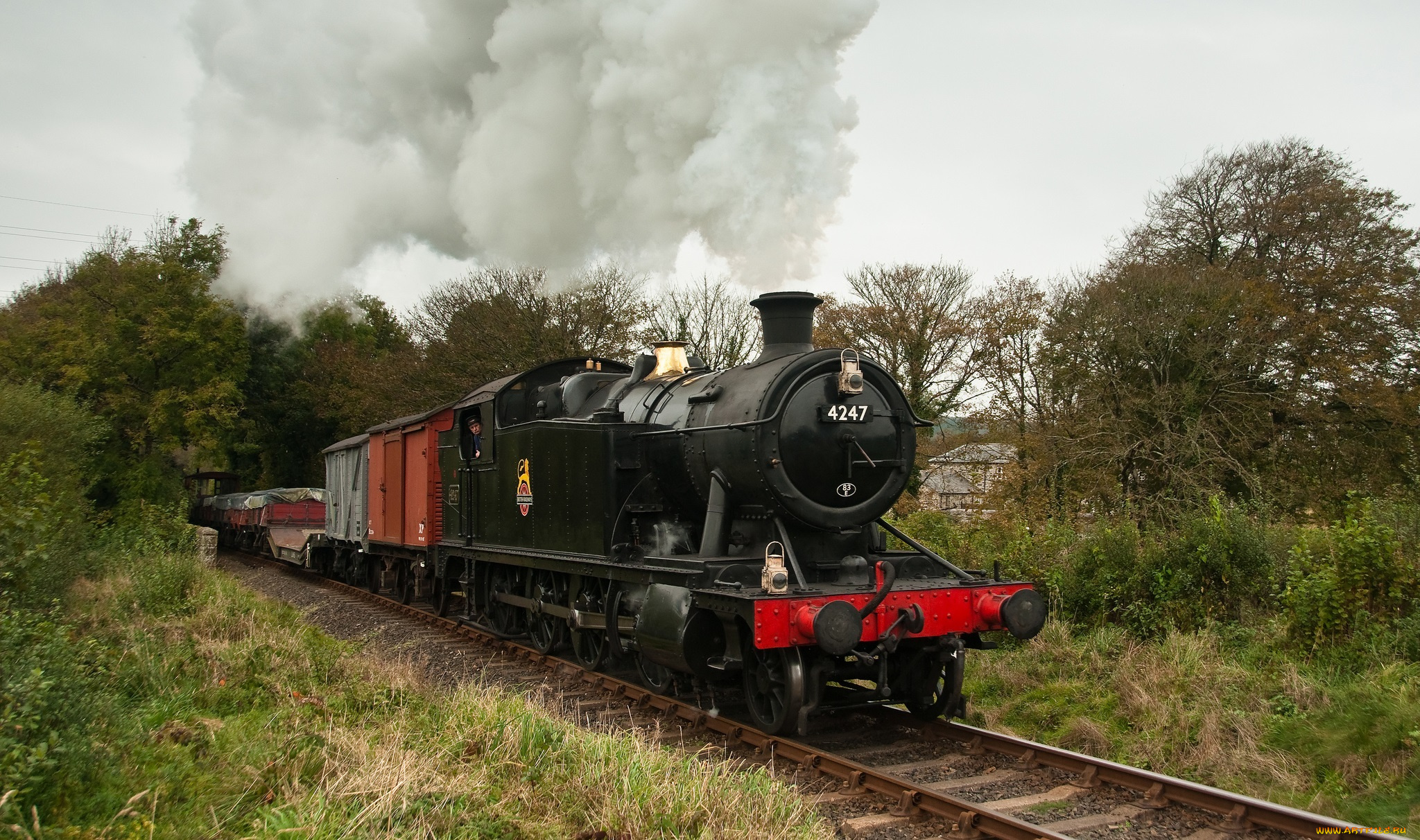 техника, паровозы, состав, паровоз, рельсы, дорога, железная