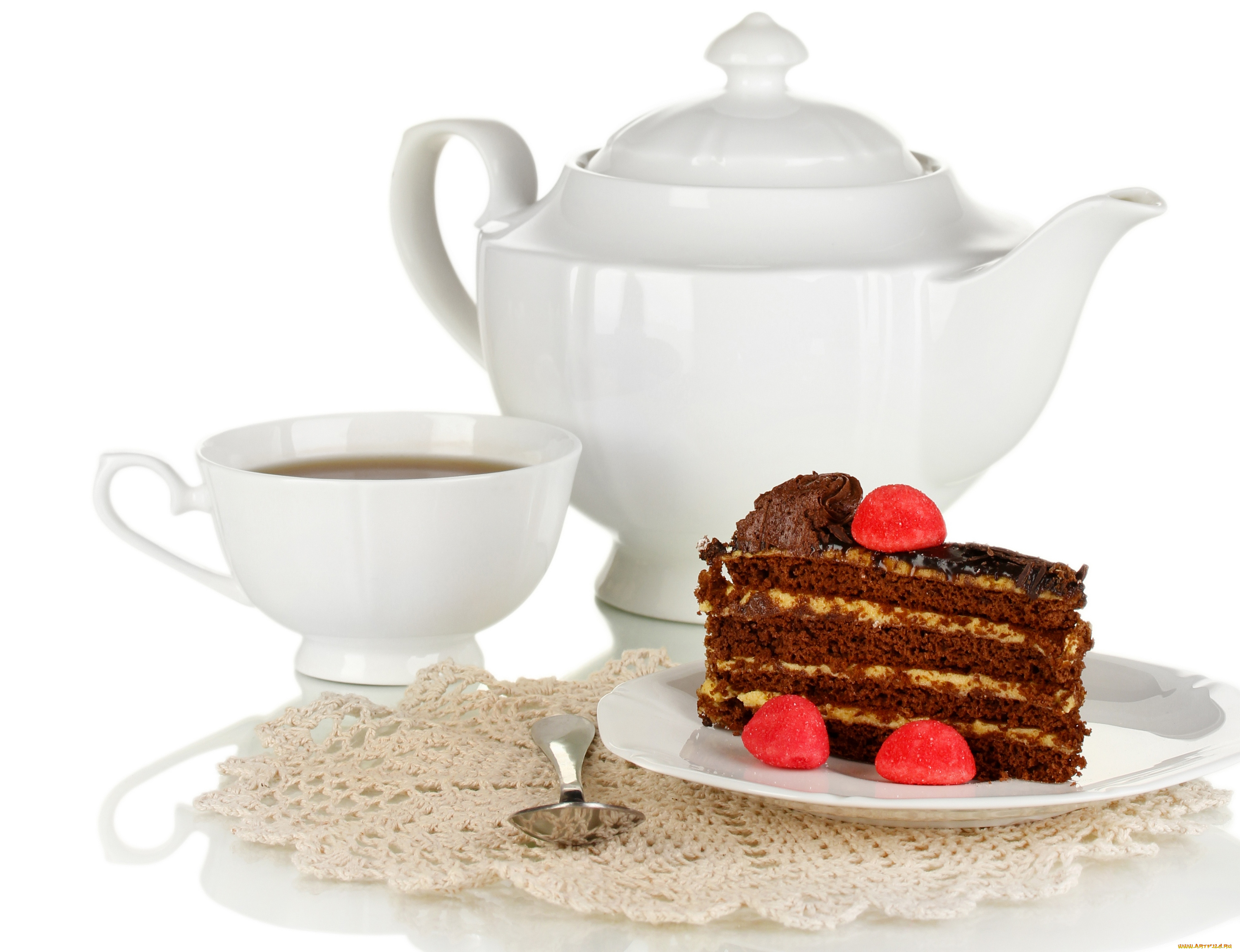 еда, торты, торт, чай