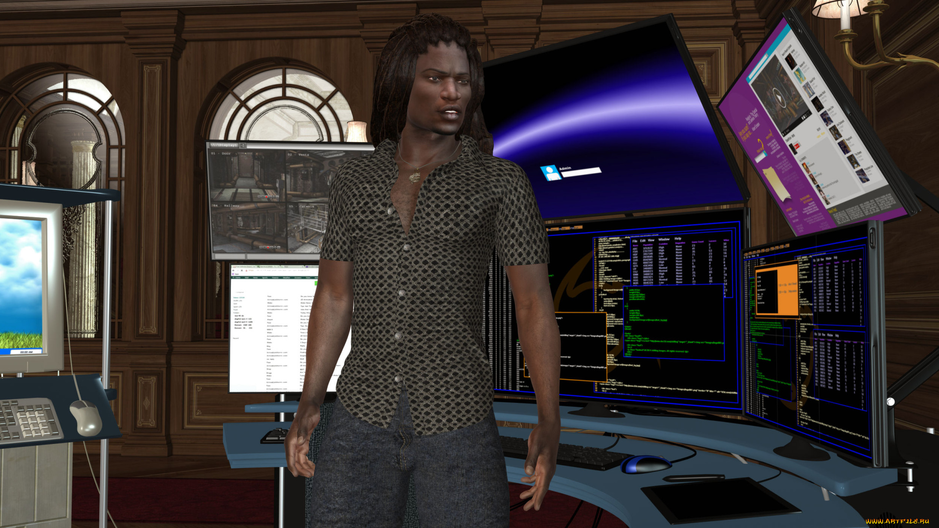 3д, графика, люди, , people, мужчина, взгляд, фон