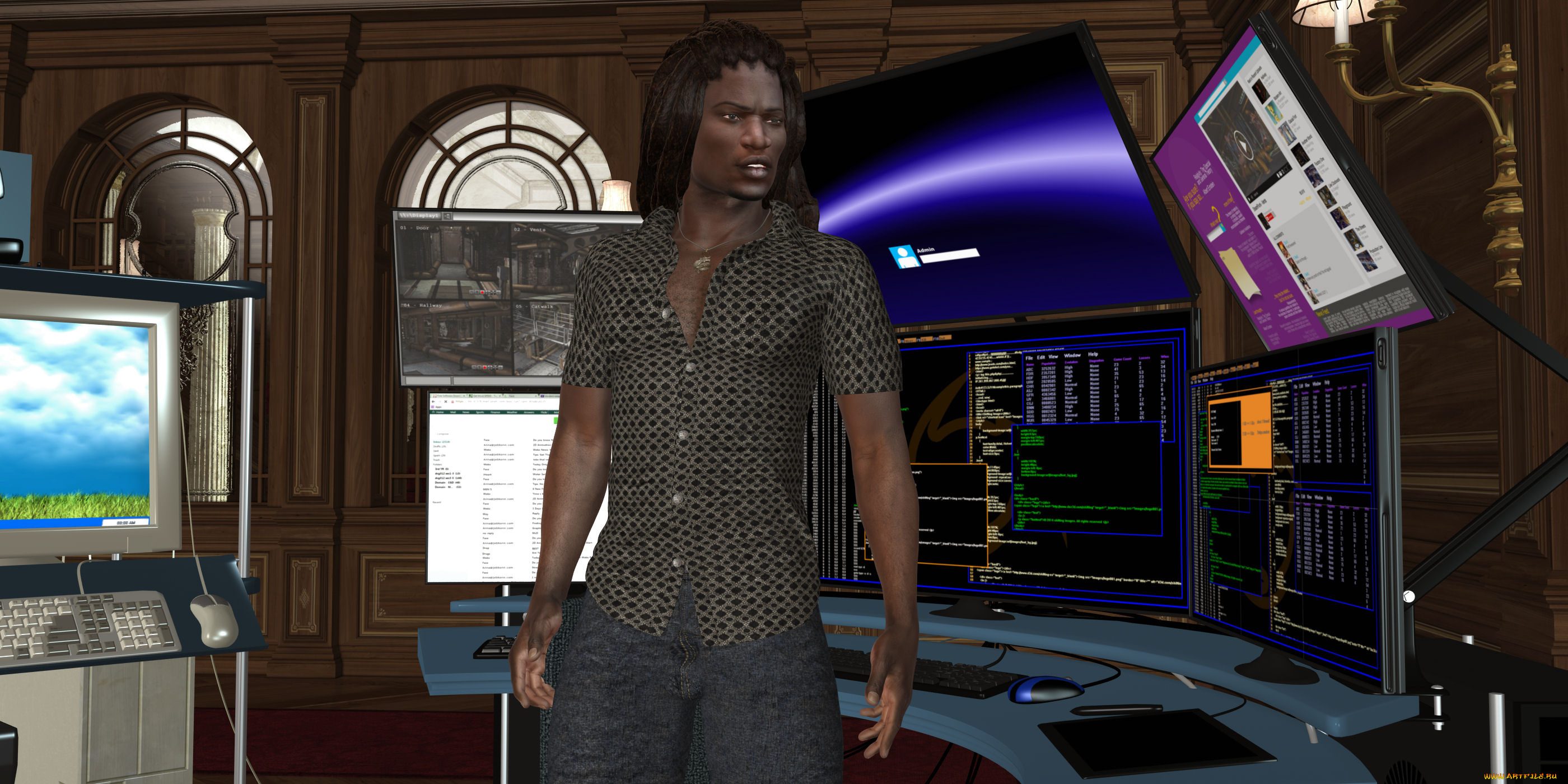 3д, графика, люди, , people, мужчина, взгляд, фон