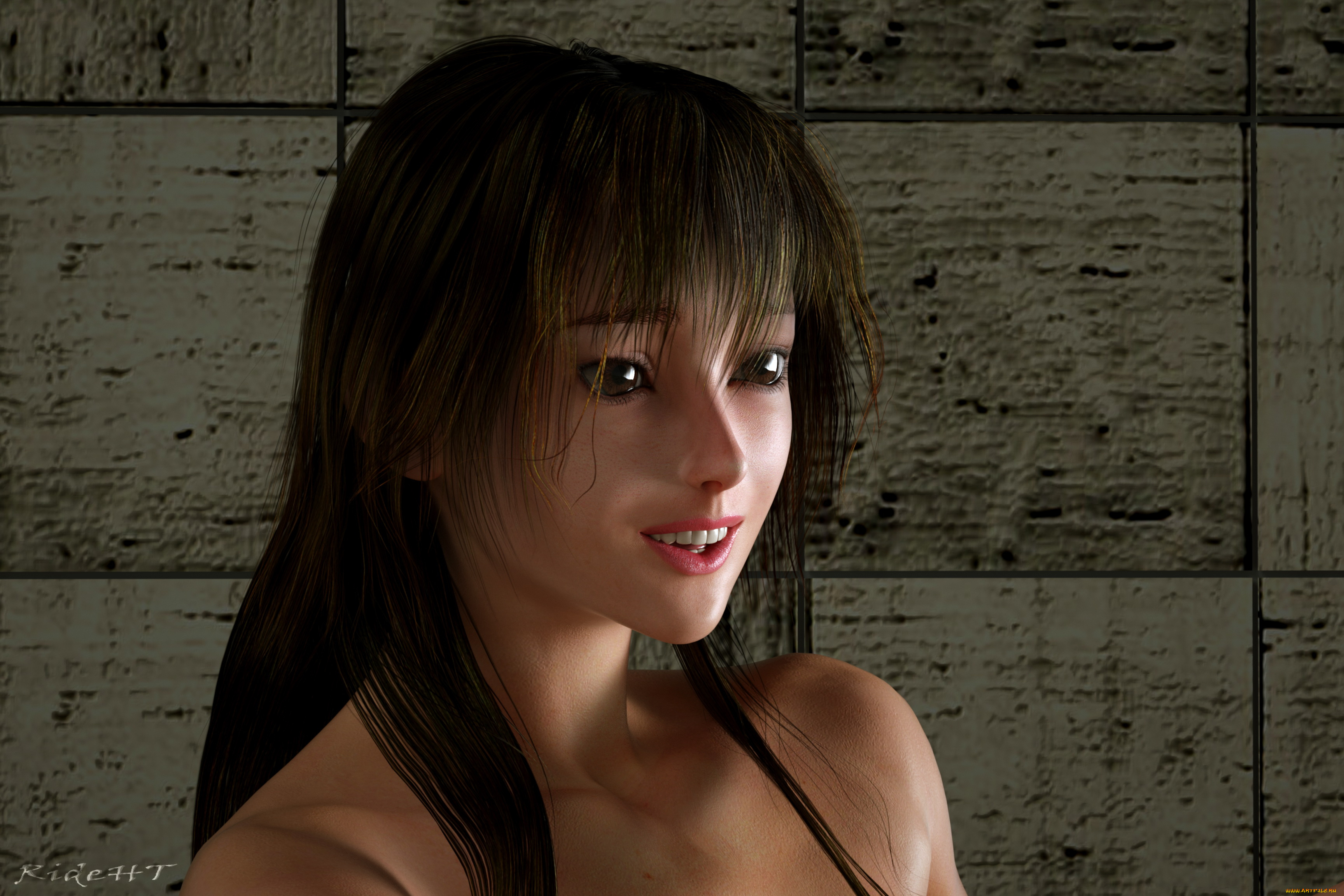 3д, графика, портрет, , portraits, фон, взгляд, девушка