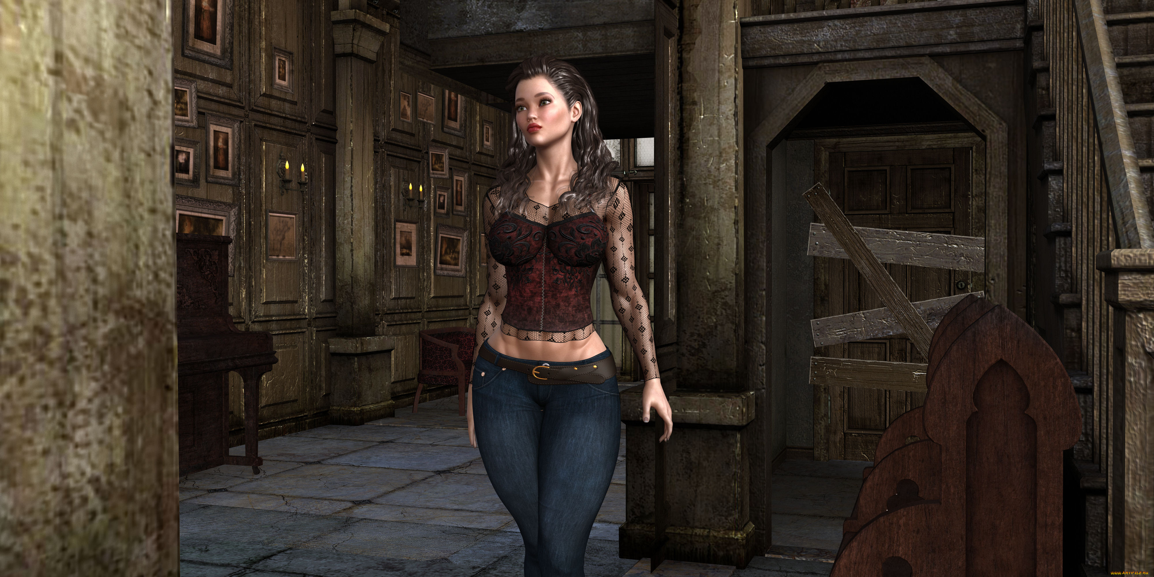 3д, графика, люди, , people, фон, девушка, взгляд