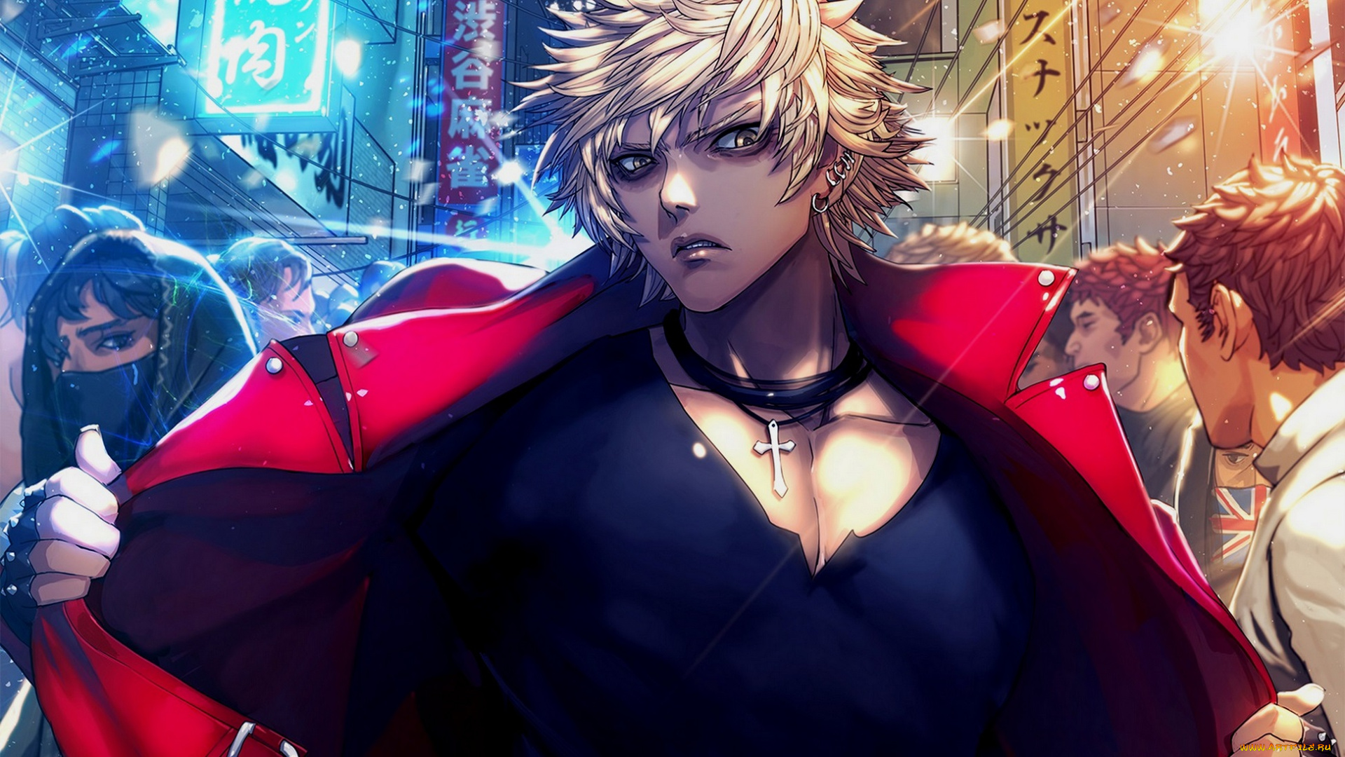 аниме, furyou, michi, ~gang, road~, парень, блондин