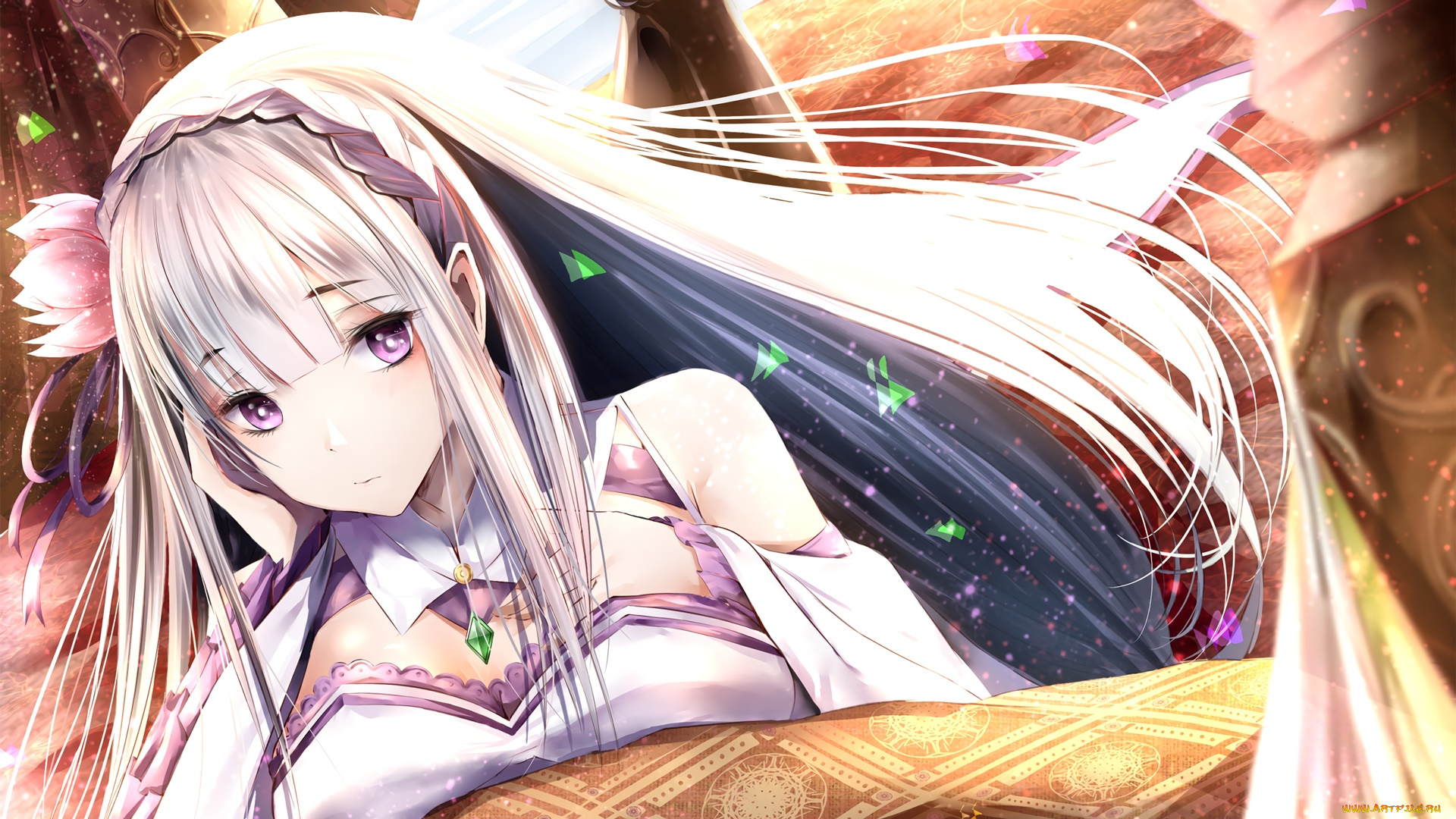 аниме, ga, rei, zero, взгляд, девушка, фон