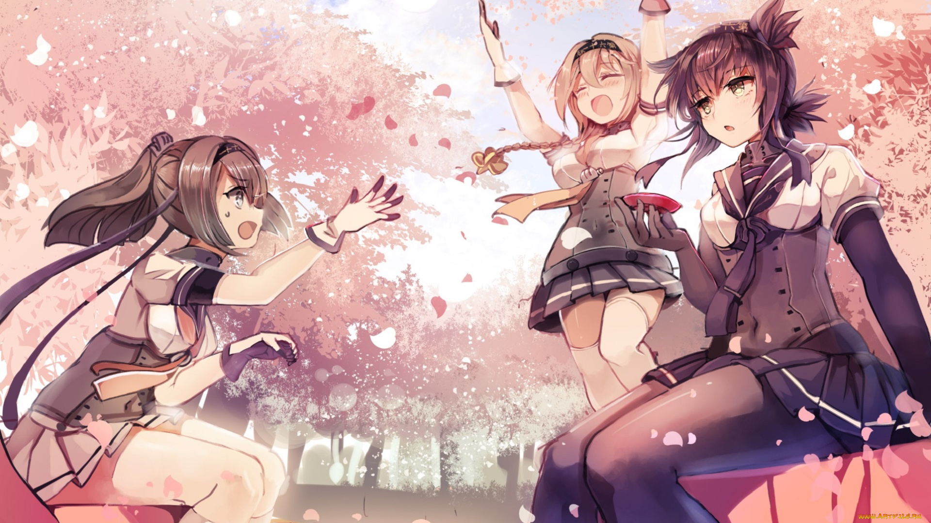 аниме, kantai, collection, девушки, весна, арт