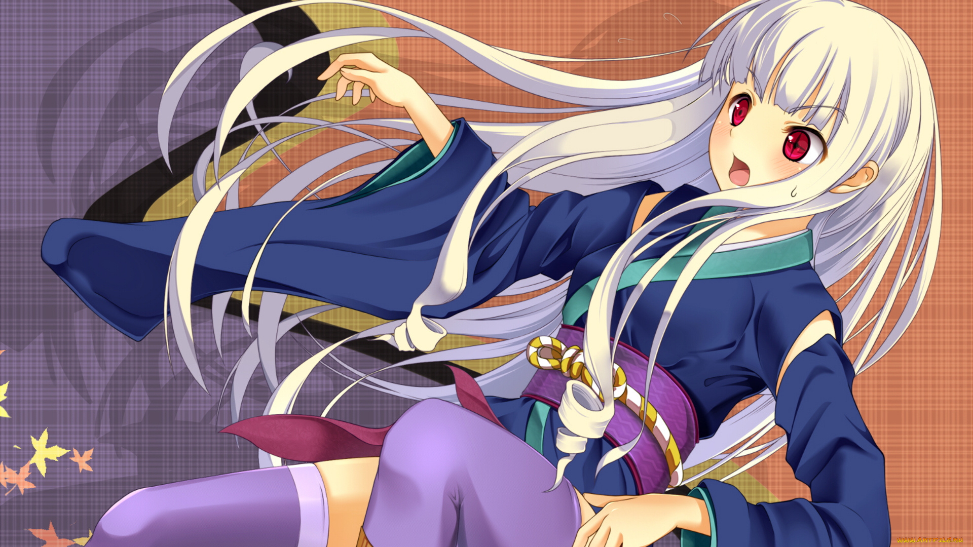 аниме, katanagatari, девушка, взгляд, фон