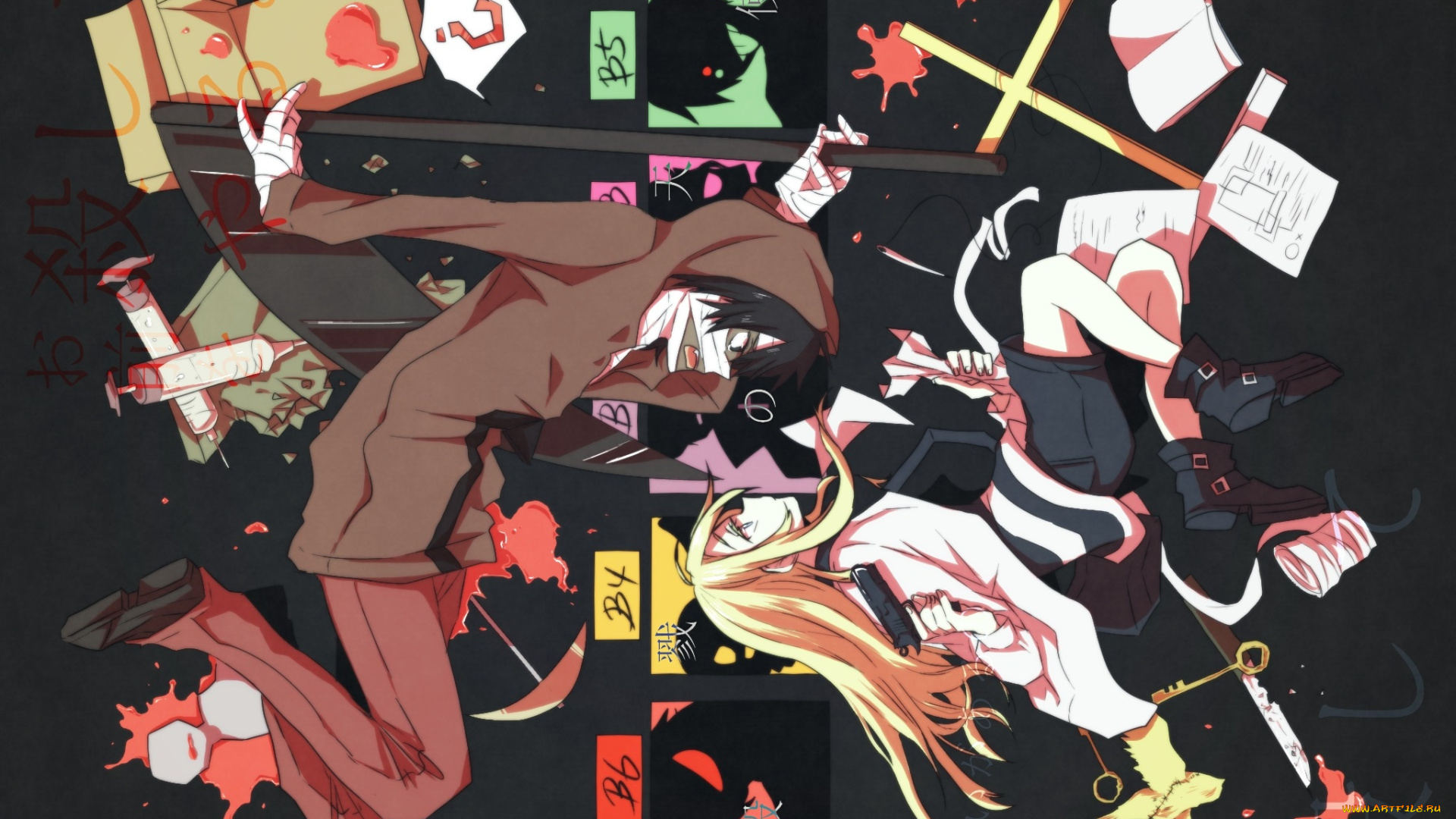 аниме, оружие, , техника, , технологии, satsuriku, no, tenshi, isaac, foster, rachel, gardner