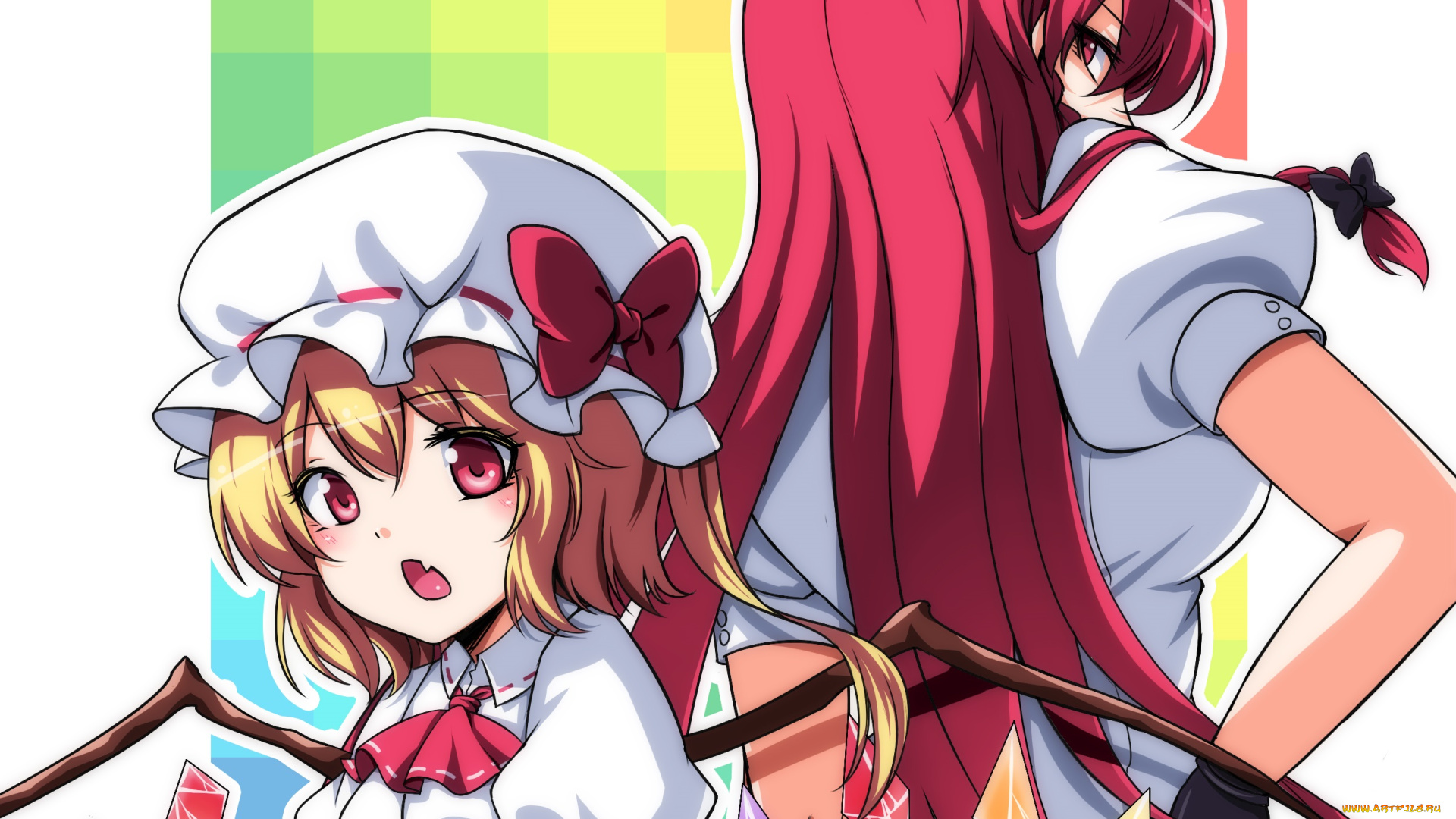 аниме, touhou, hong, meiling, flandre, scarlet, koissa