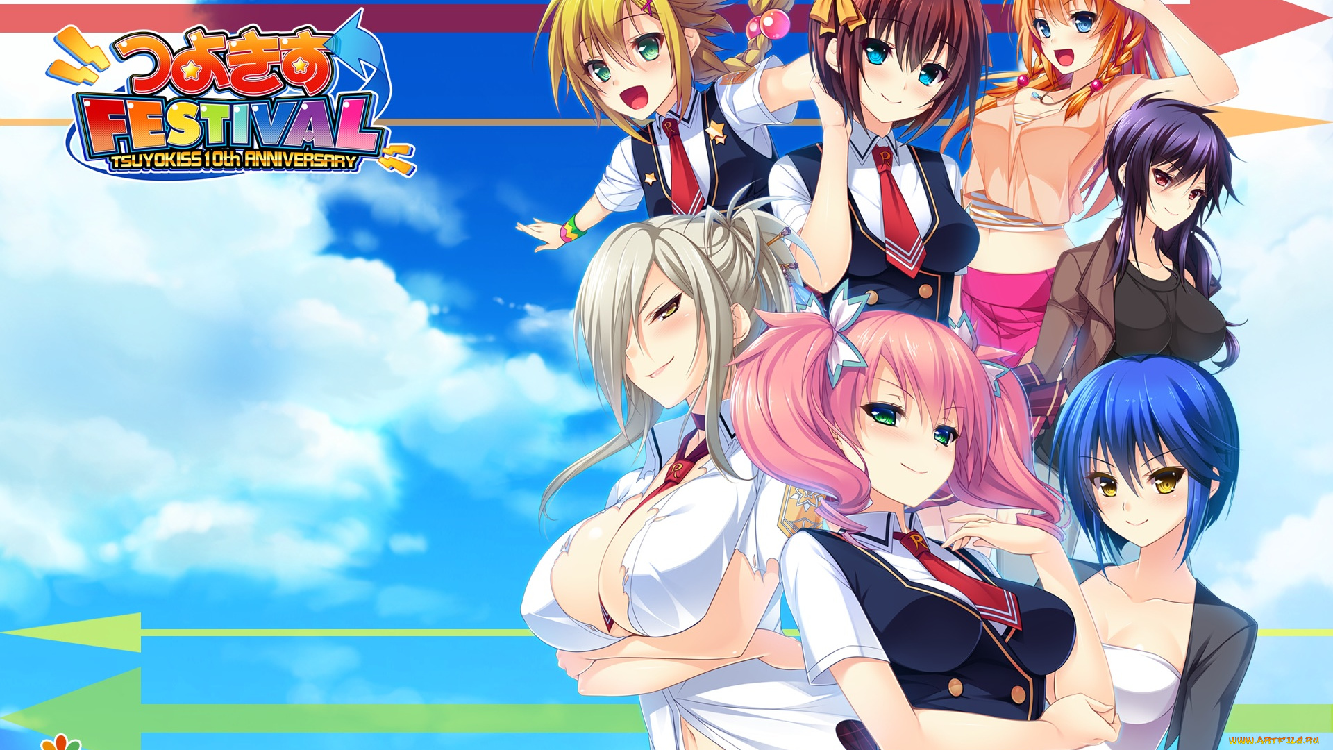 аниме, unknown, , другое, девушки, amagai, yukino, tsuyokiss, festival