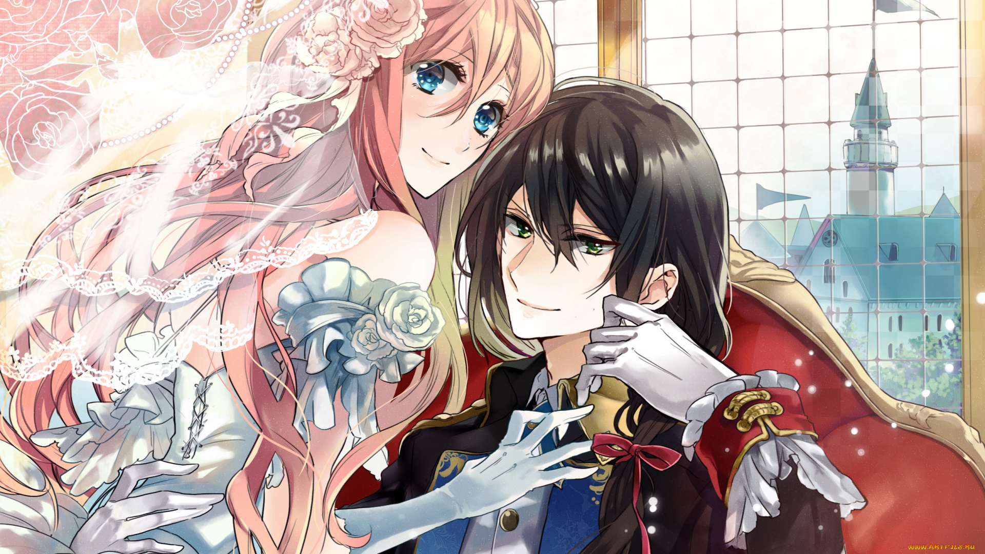 аниме, unknown, , другое, toryufu, арт, девушка, парень, свадьба