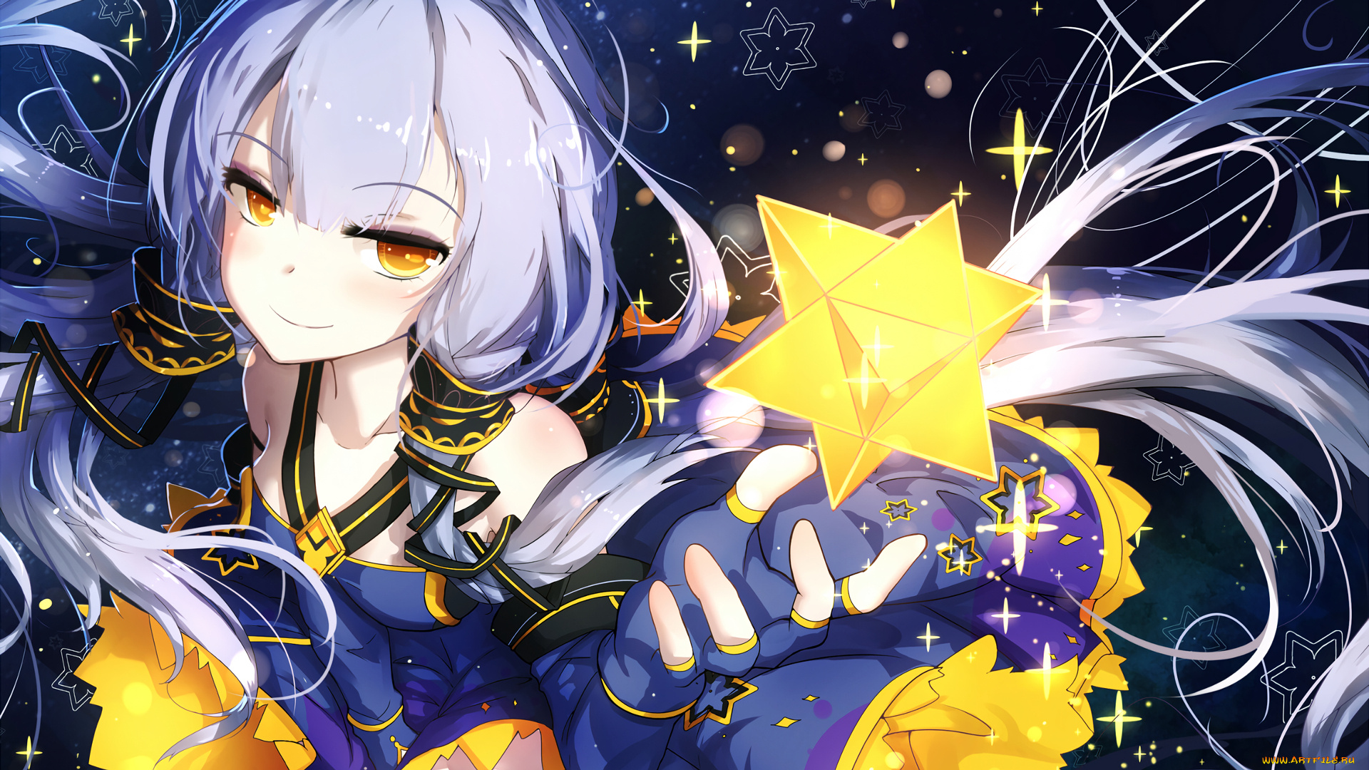 аниме, vocaloid, фон, взгляд, девушка