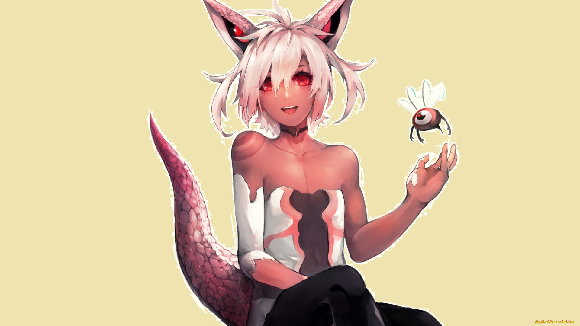 аниме, животные, , существа, девушка, жук