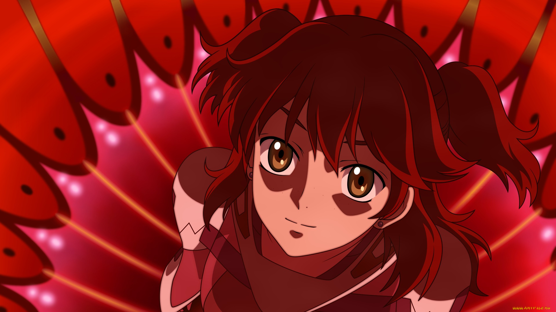 gunda, аниме, unknown, , другое, девушка, взгляд, фон