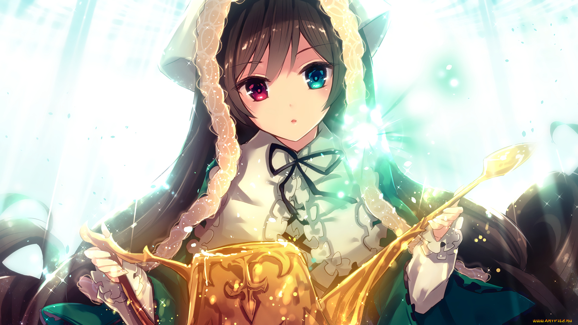 rozen, maiden, аниме, фон, взгляд, девушка