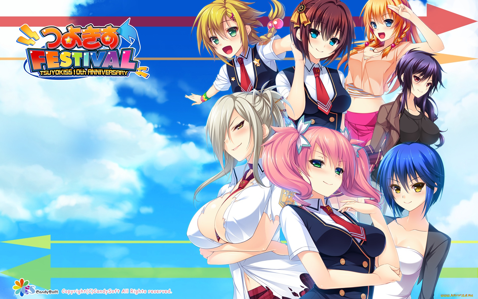 аниме, unknown, , другое, девушки, amagai, yukino, tsuyokiss, festival