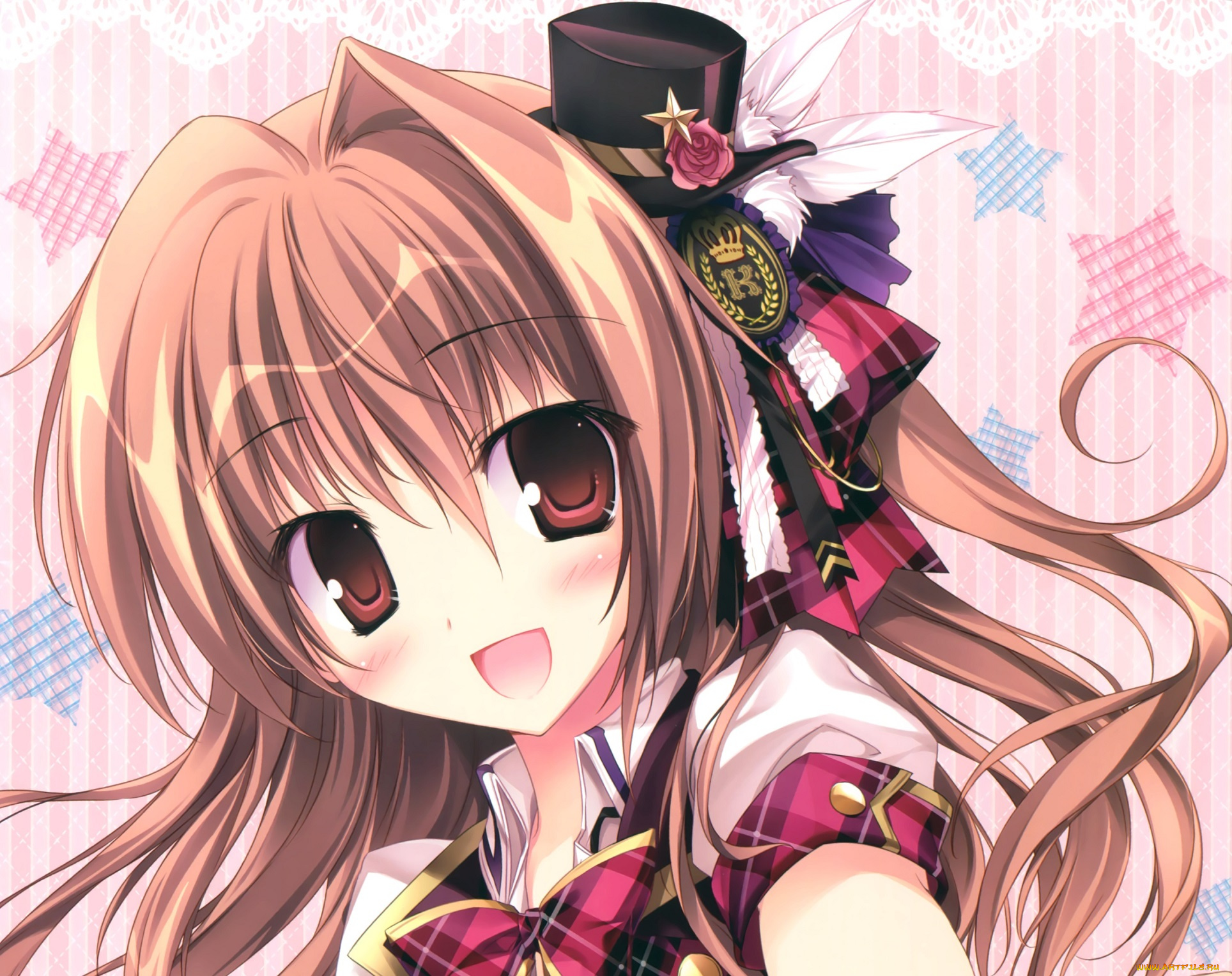 аниме, unknown, , другое, девочка, шляпка