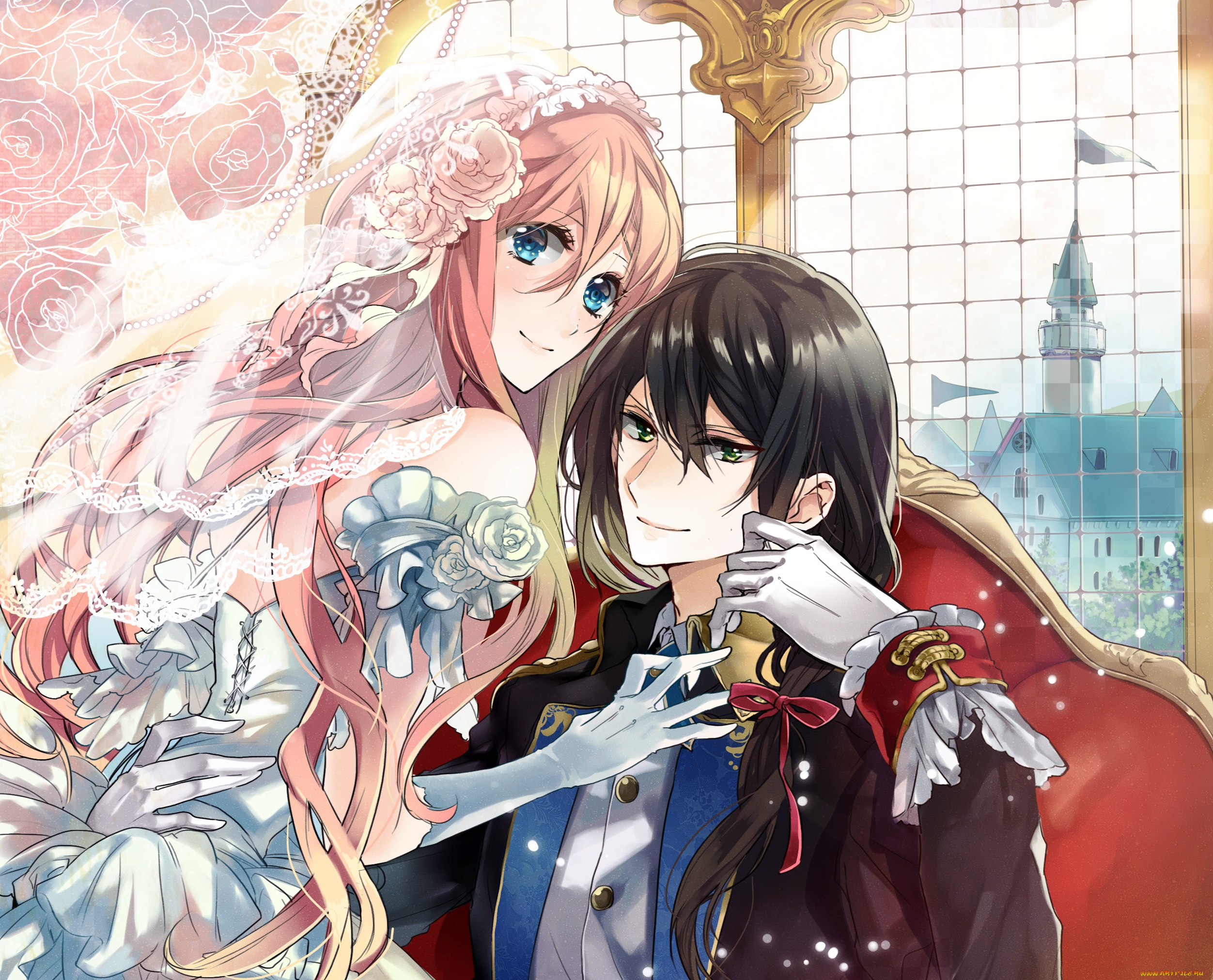 аниме, unknown, , другое, toryufu, арт, девушка, парень, свадьба