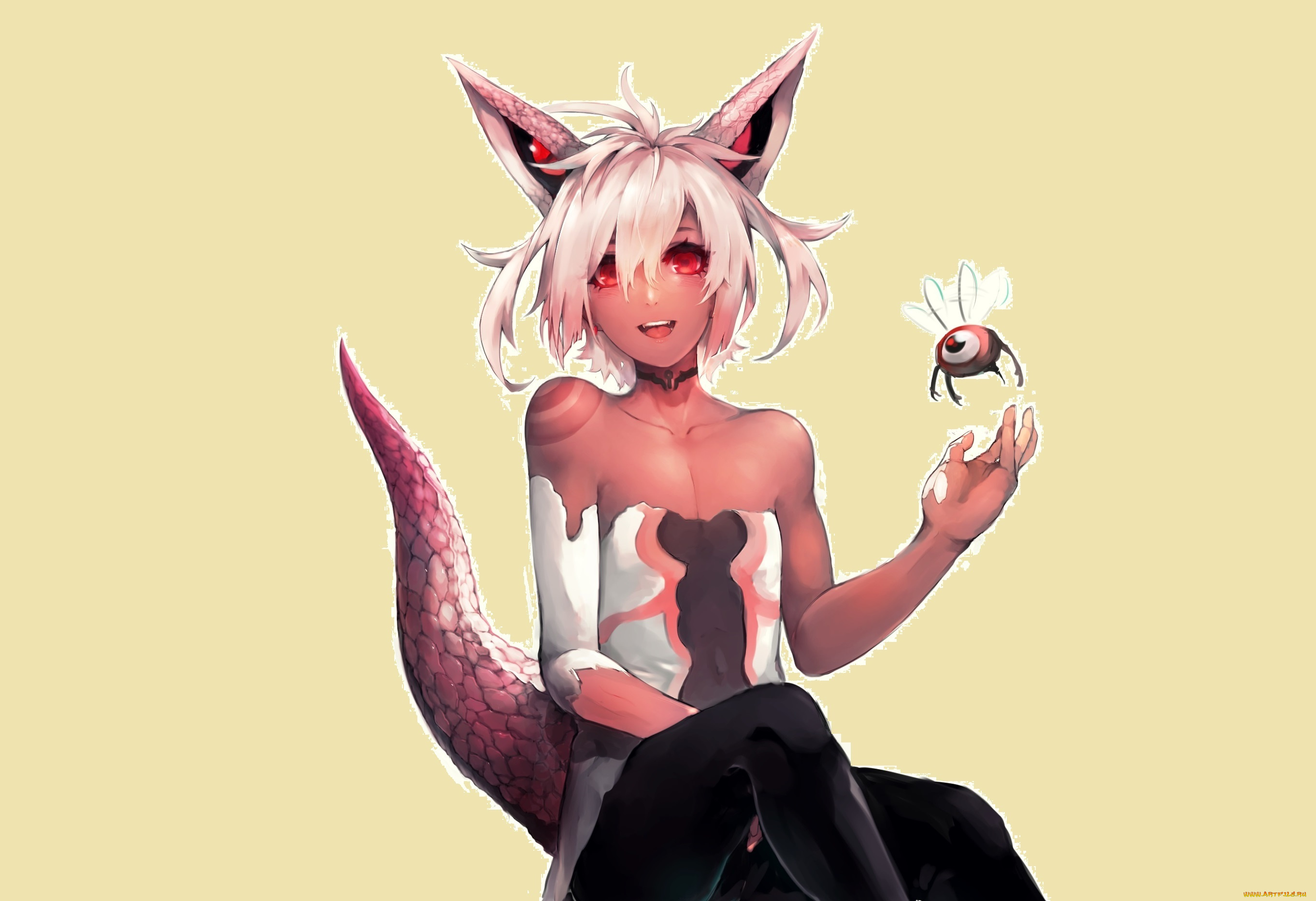 аниме, животные, , существа, девушка, жук