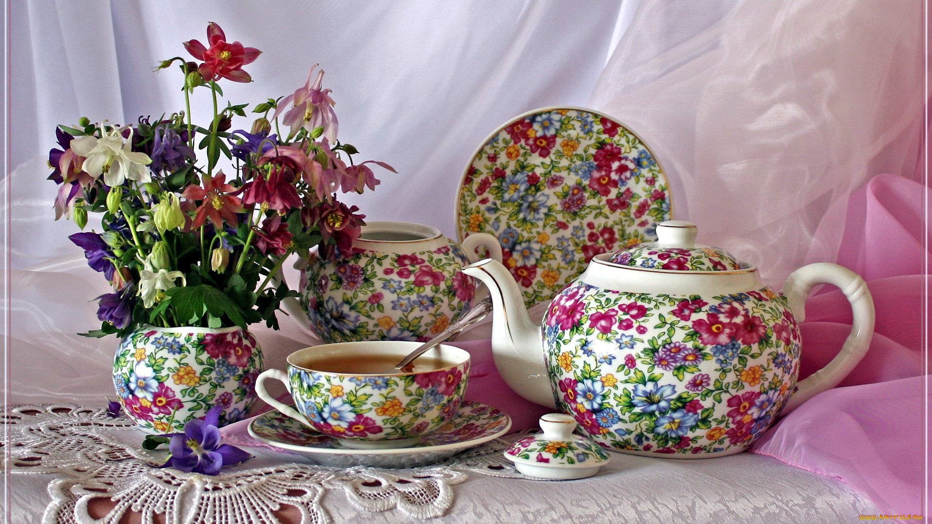 еда, напитки, , Чай, аквилегия