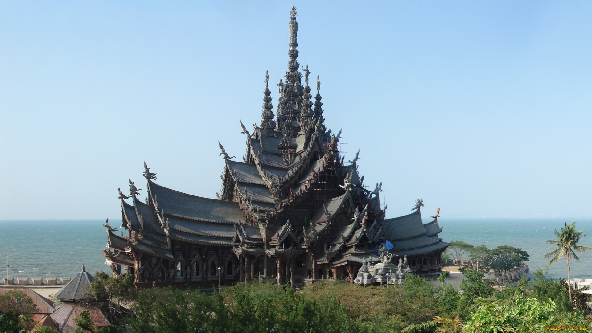 города, -, буддийские, и, другие, храмы, патайя, истины, тайланд, храм