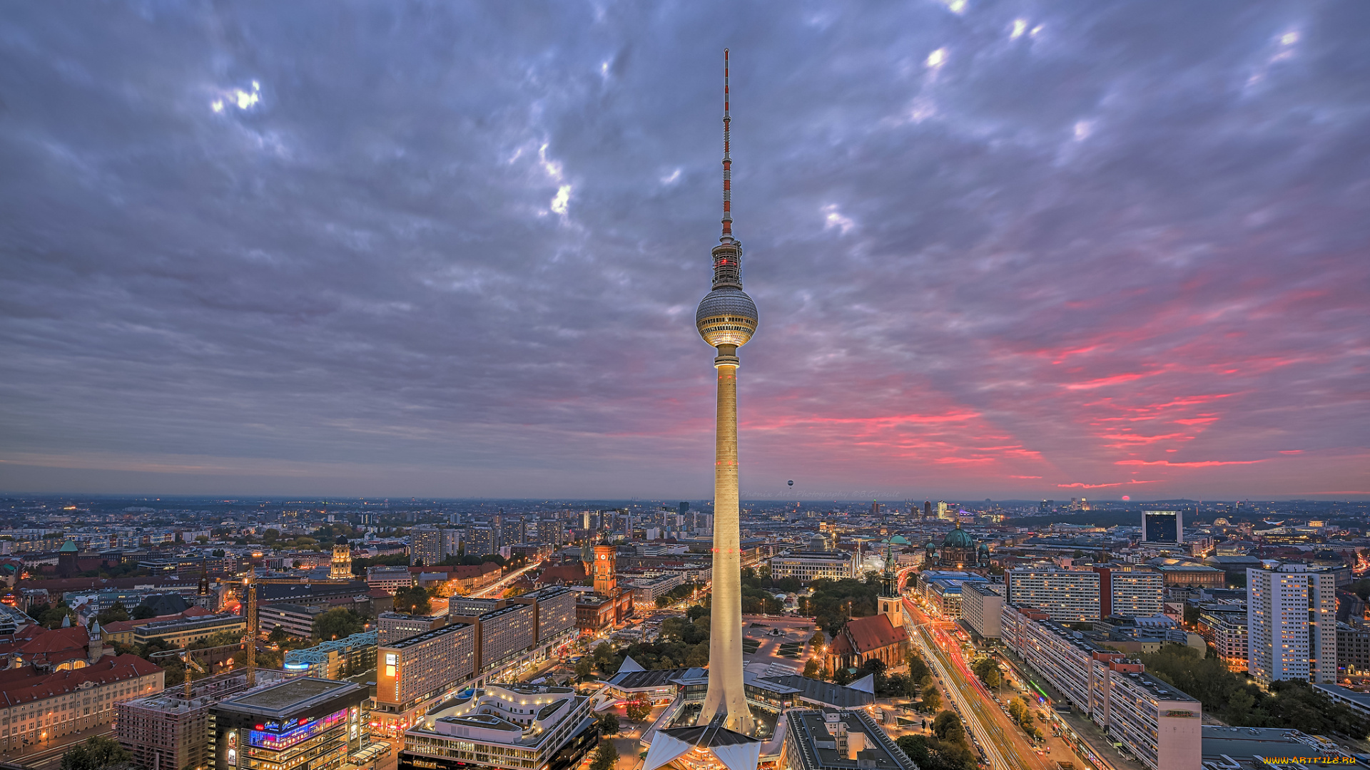 города, берлин, , германия, телебашня