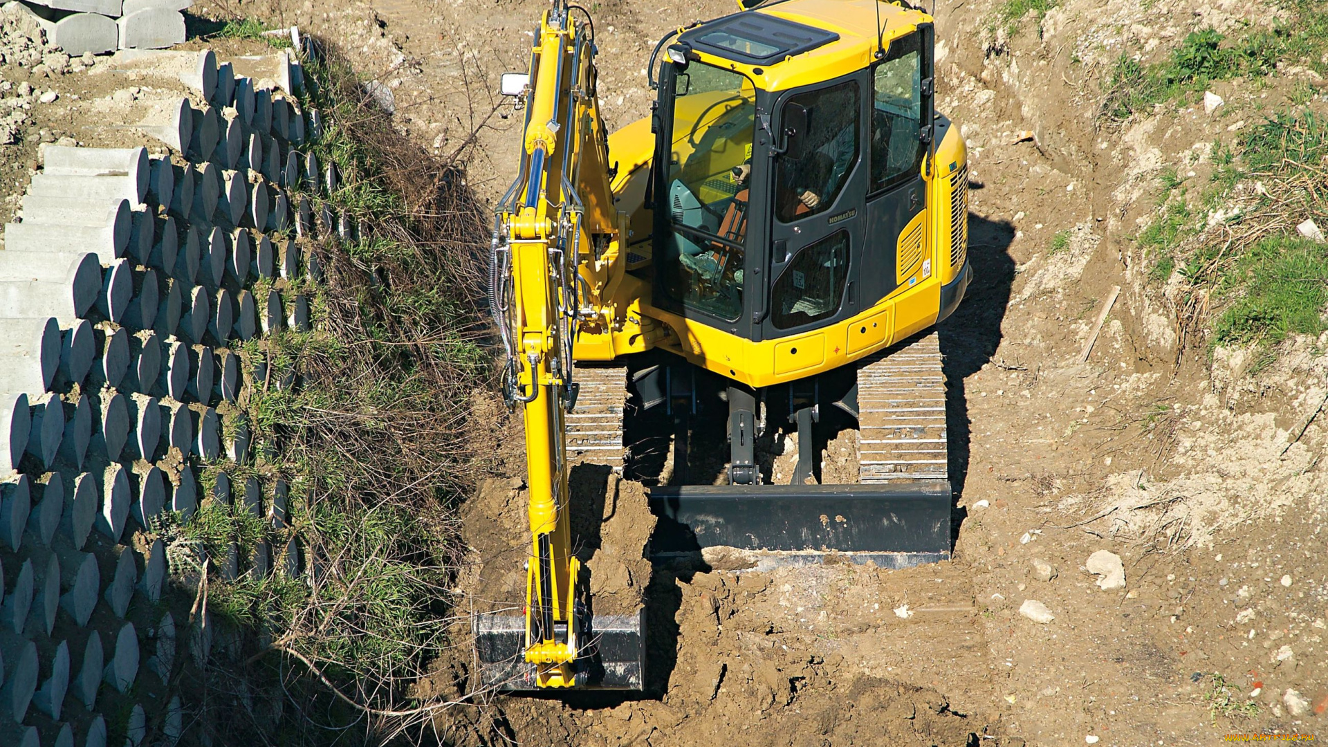 техника, экскаваторы, komatsu