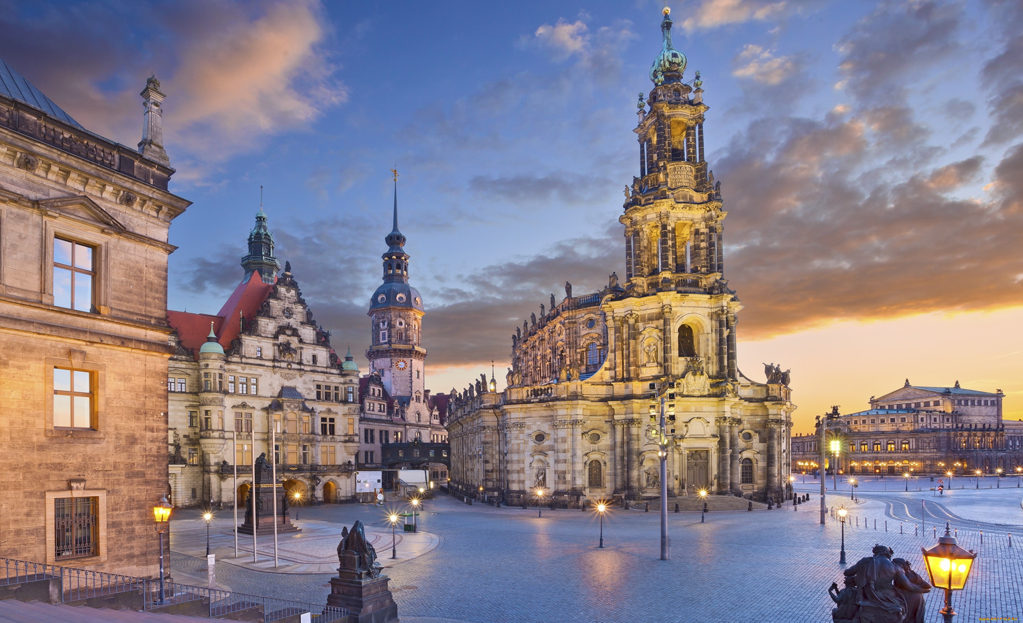 города, дрезден, , германия, старинная, архитектура, дрезден