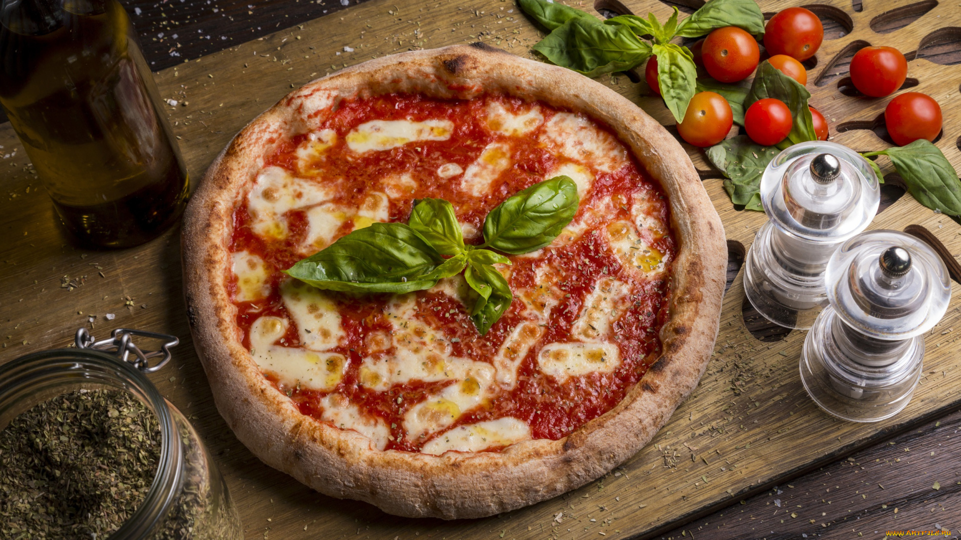 еда, пицца, томаты, помидоры