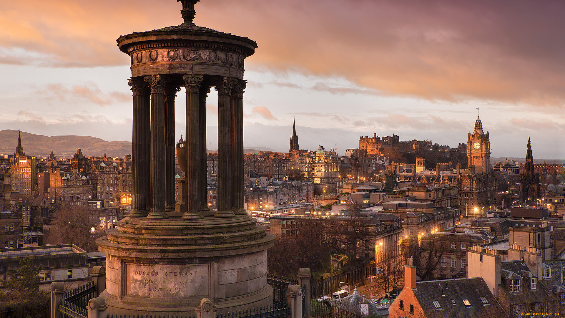 города, эдинбург, , шотландия, панорама