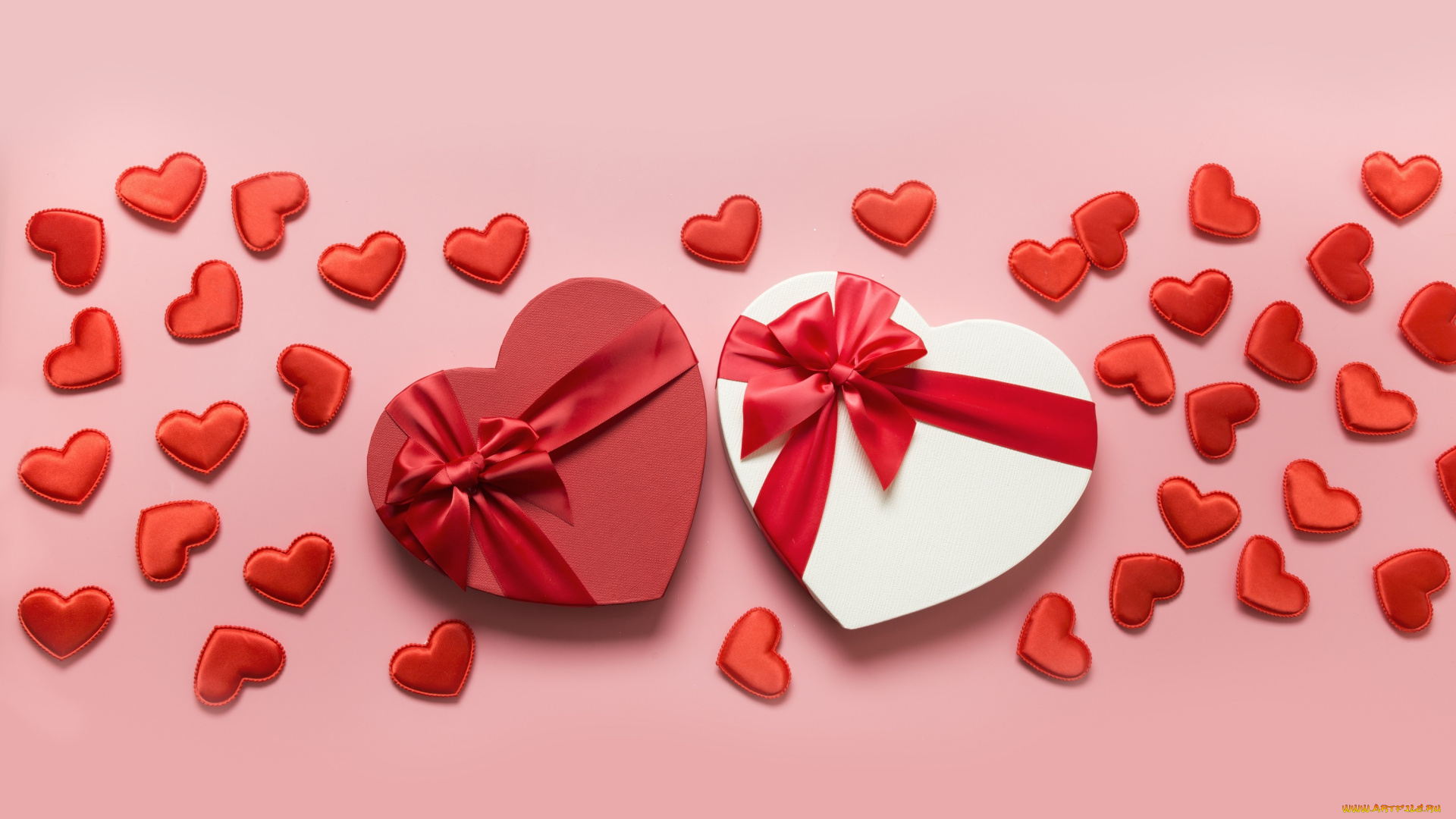 праздничные, день, святого, валентина, , сердечки, , любовь, праздник, любовь, коробка, бант, сердце