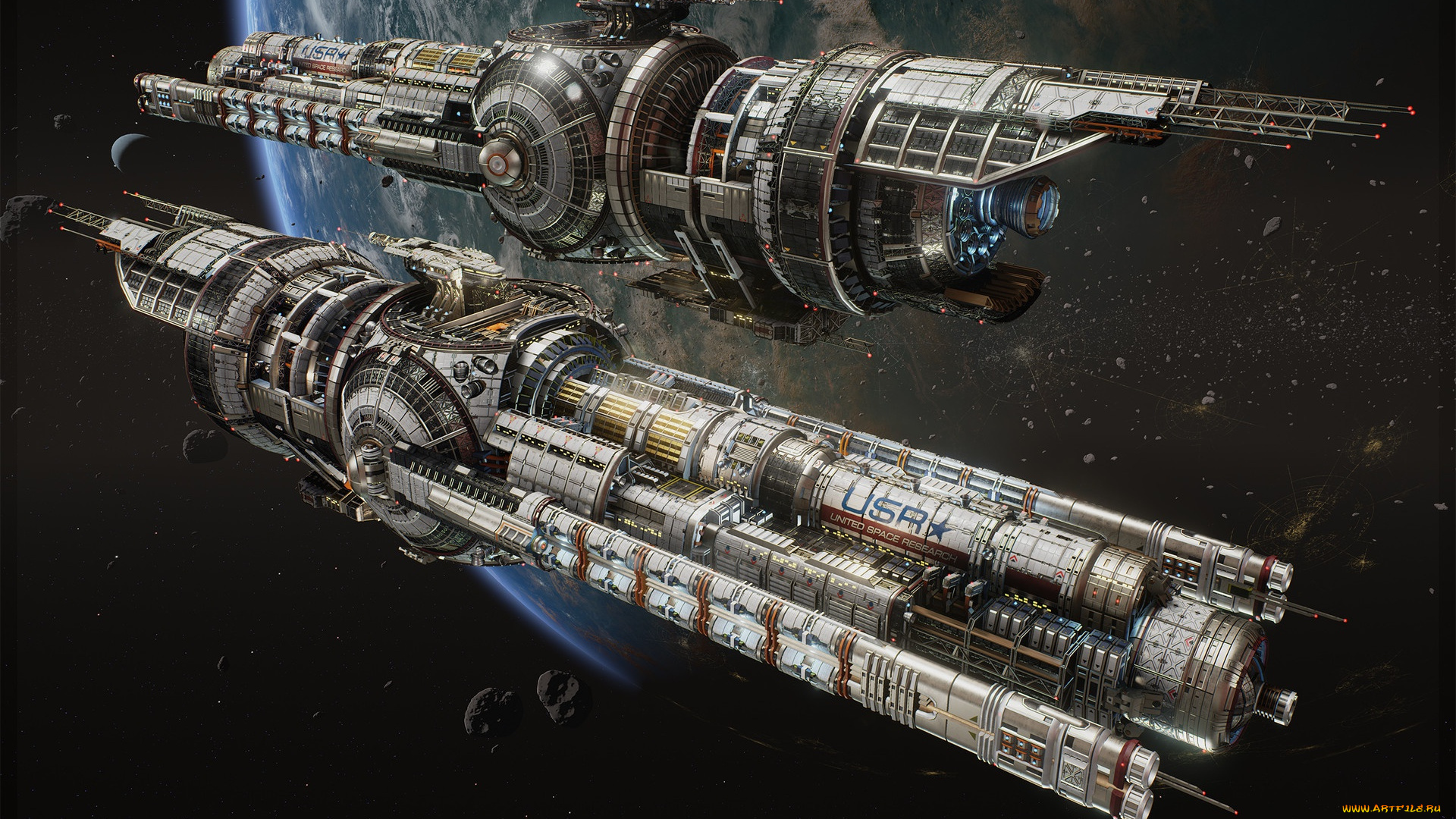 фэнтези, космические, корабли, , звездолеты, , станции, hans, palm