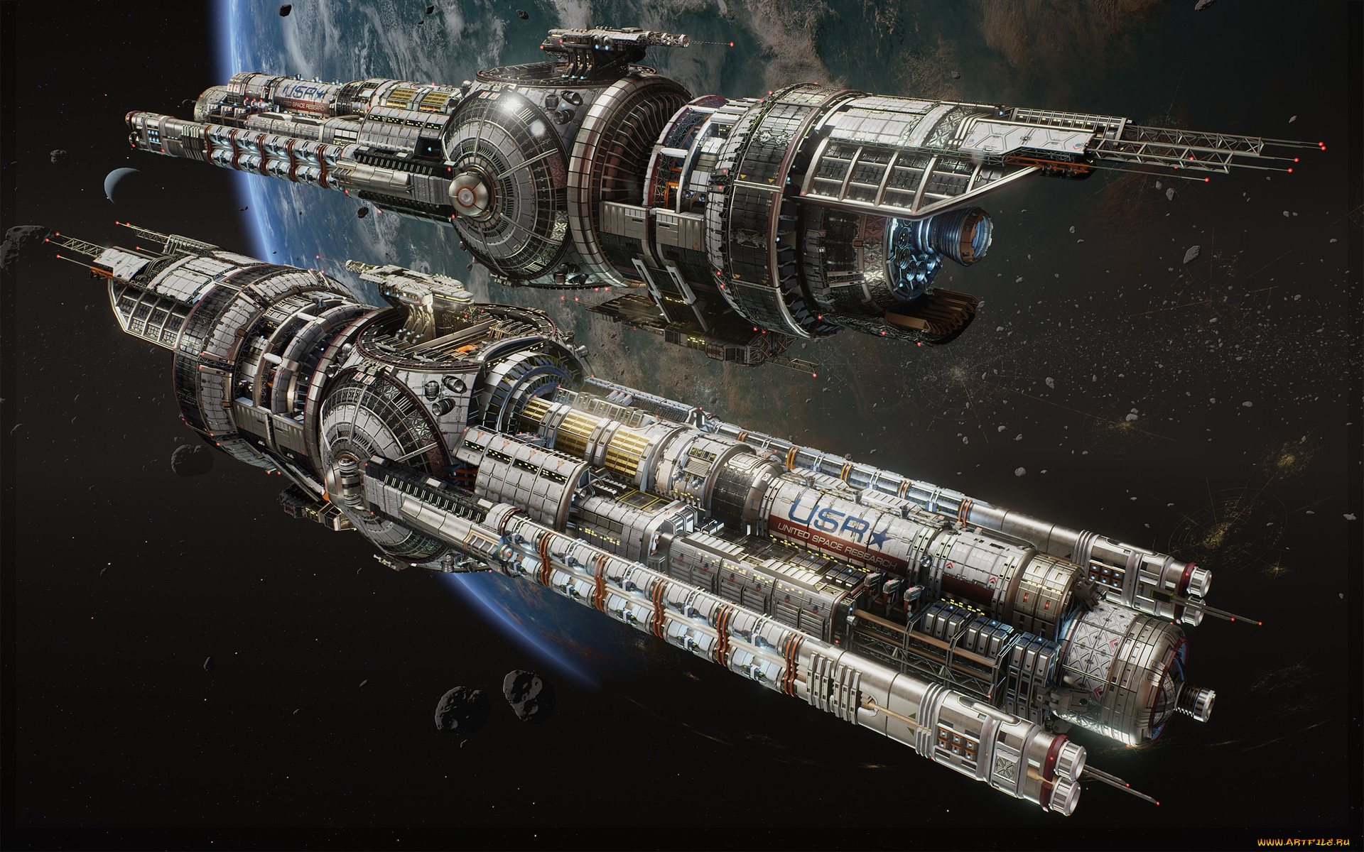 фэнтези, космические, корабли, , звездолеты, , станции, hans, palm